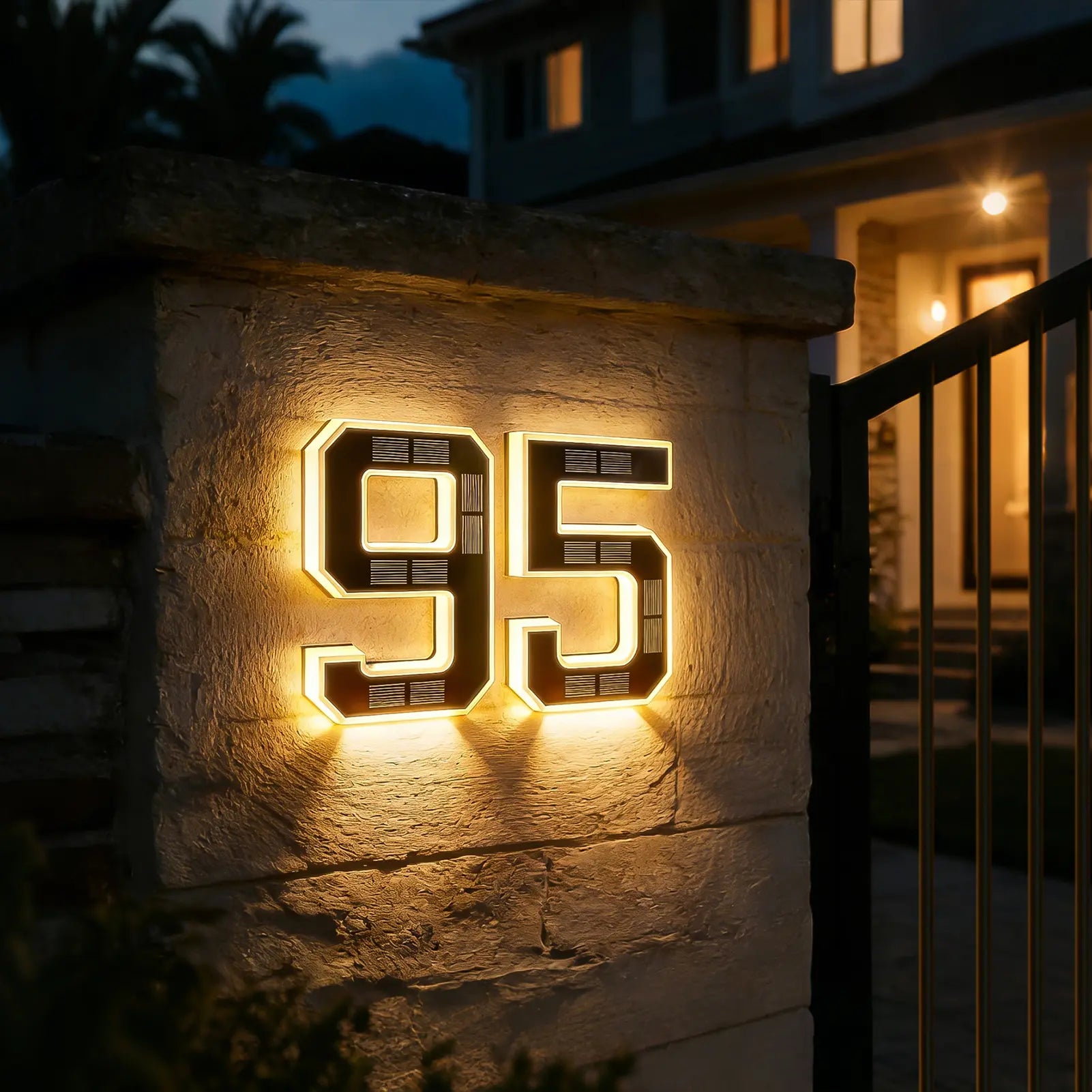 Mroace 9 Inch Solar Lighted House Numbers for Outside