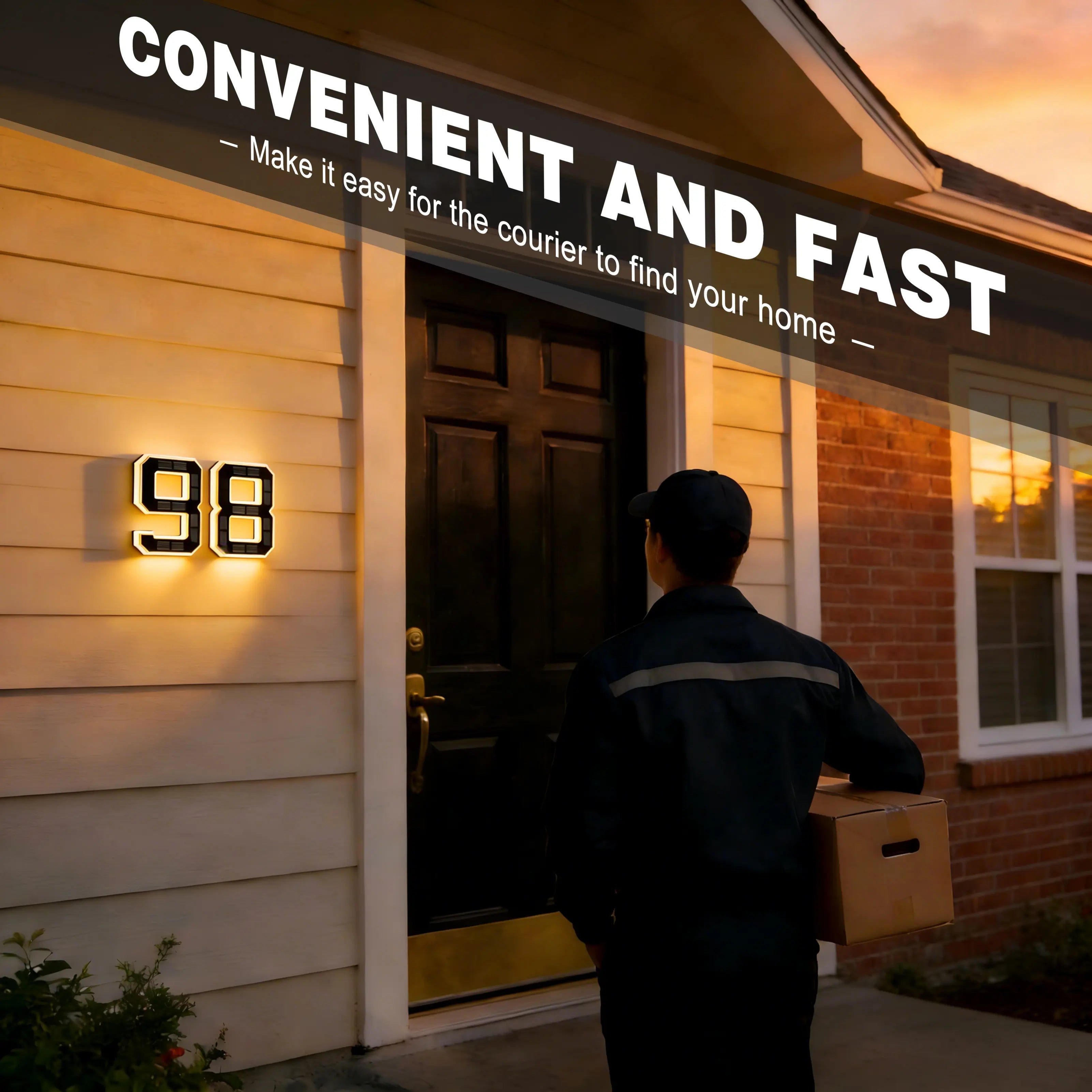 Mroace 9 Inch Solar Lighted House Numbers for Outside