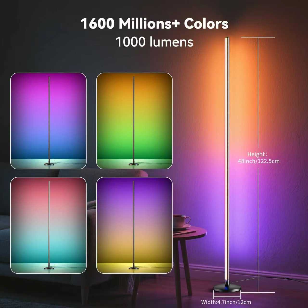 Mroace Smart Dimmable RGB Corner Floor Lamp