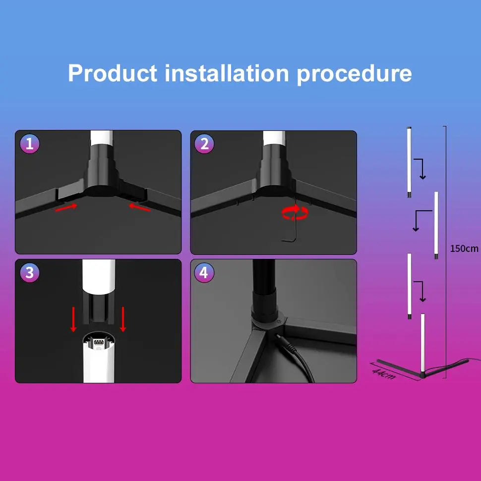 Mroace Smart Dimmable RGB Corner Floor Lamp