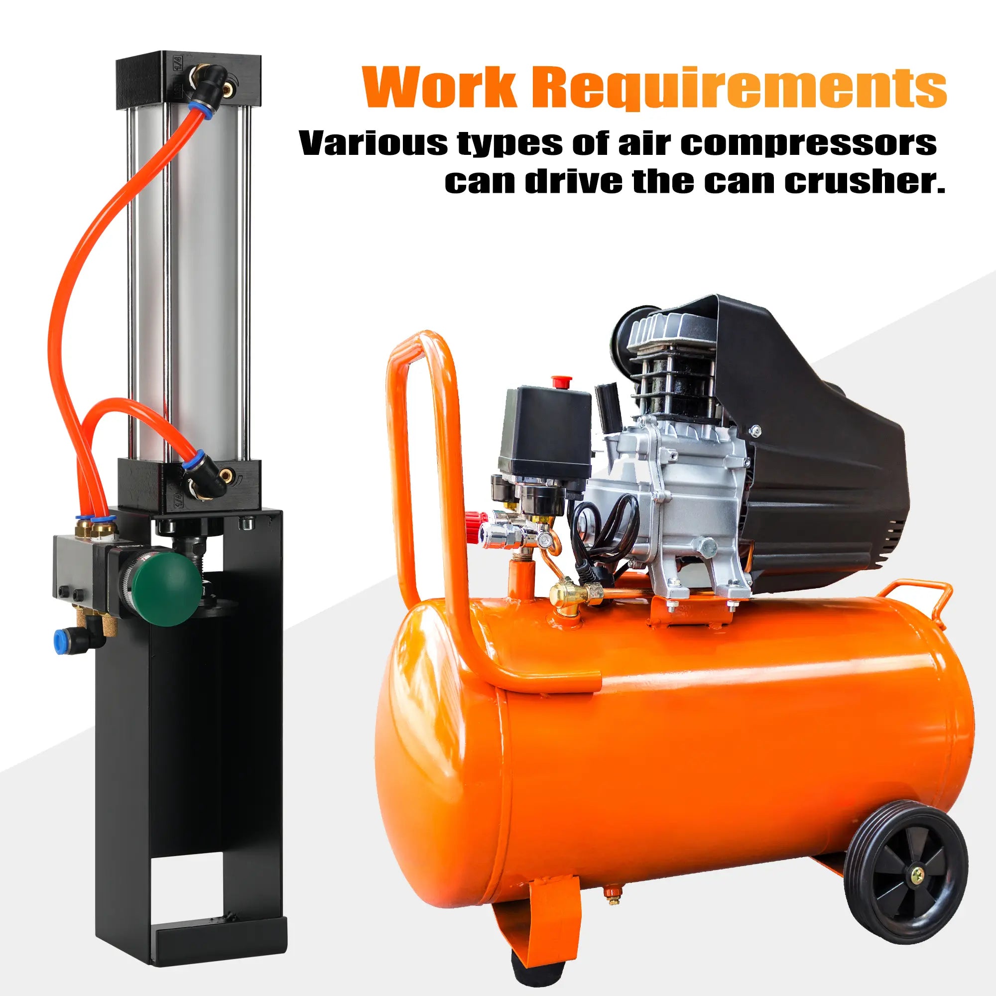 Mroace Heavy Duty Pneumatic Can Crusher
