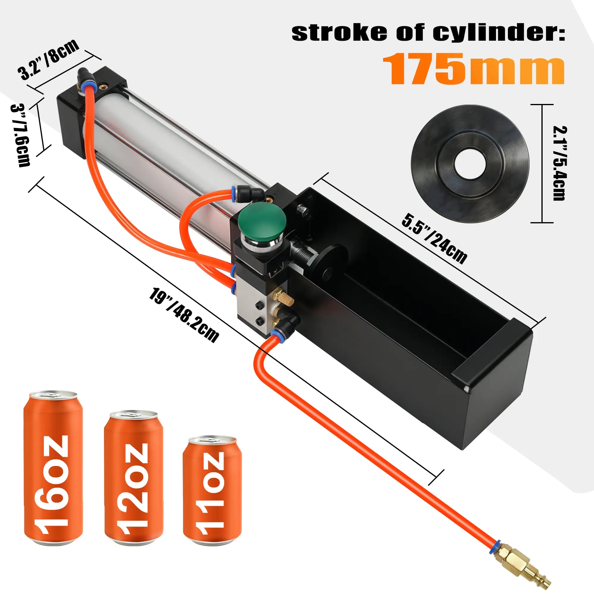 Mroace Heavy Duty Pneumatic Can Crusher