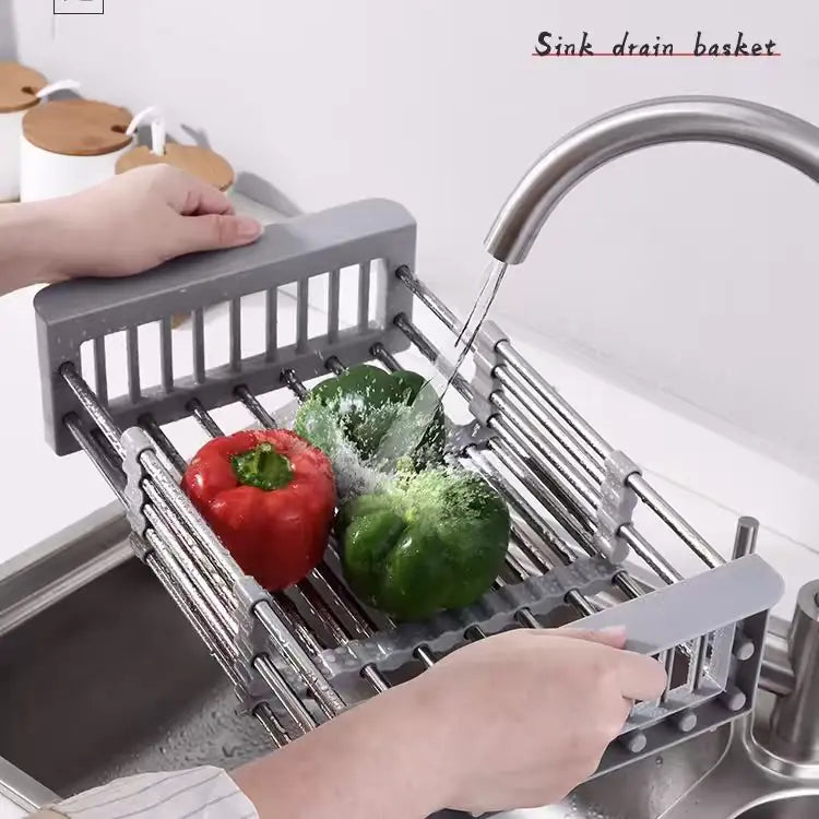 Mroace Expandable Stainless Steel Over Sink Dish Rack