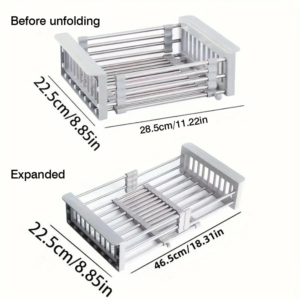 Mroace Expandable Stainless Steel Over Sink Dish Rack