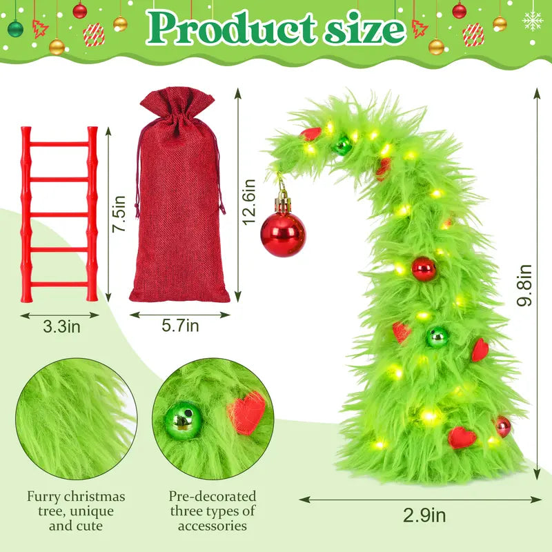 Mroace Bendable Artificial Christmas Tree With Plush Elf Charm