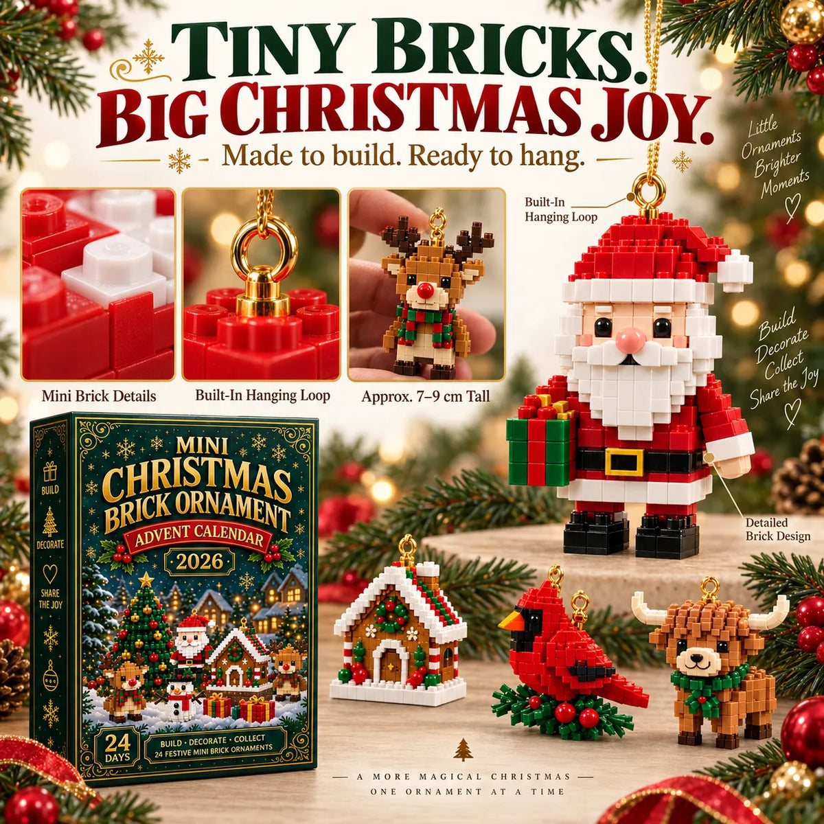 Mroace Buildable Christmas Ornament Advent Calendar🎄