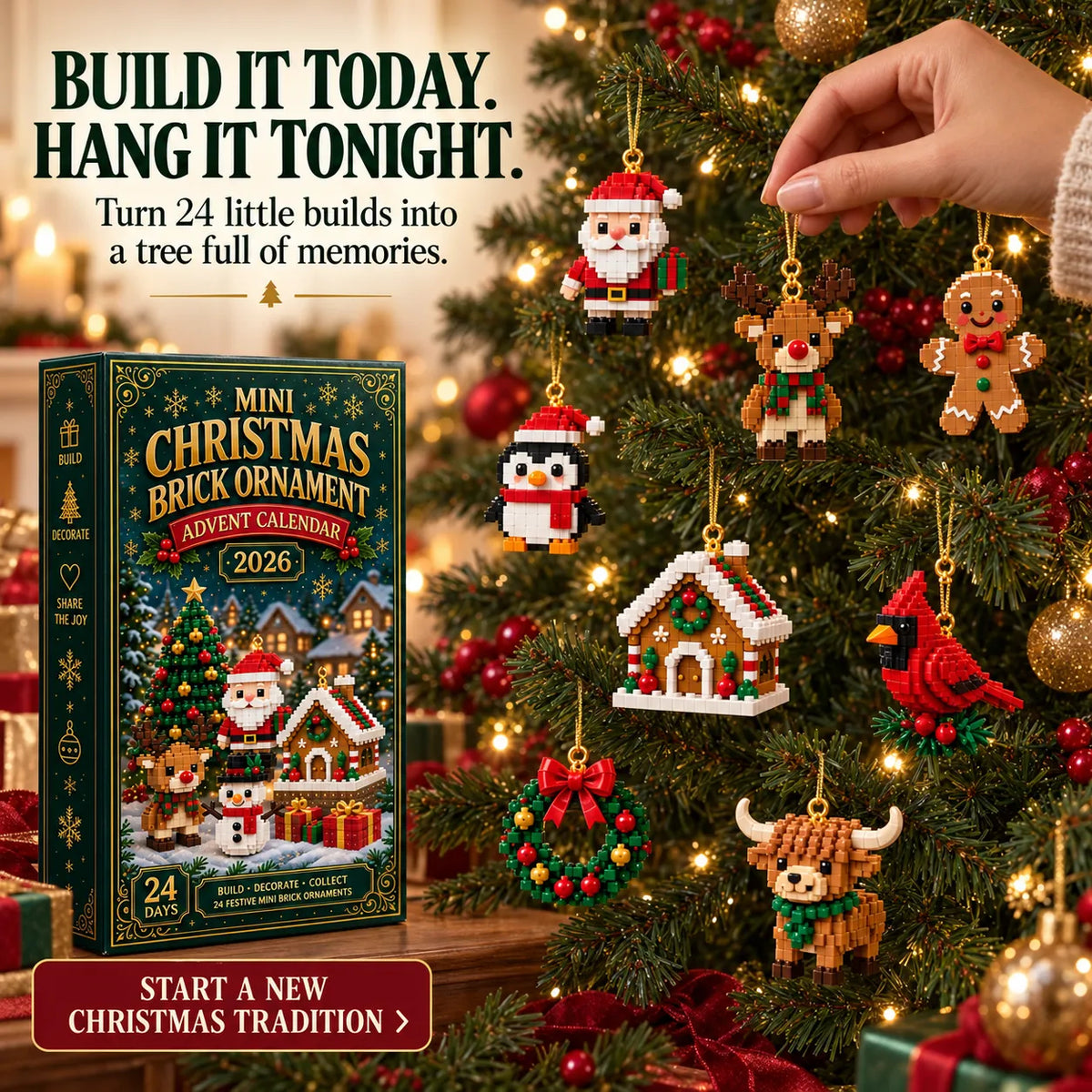 Mroace Buildable Christmas Ornament Advent Calendar🎄