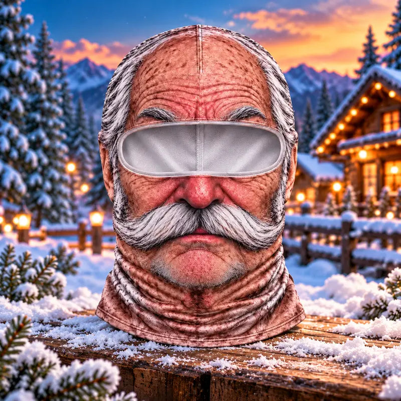 Mroace Funny Old Man Face Thermal Balaclava Mask