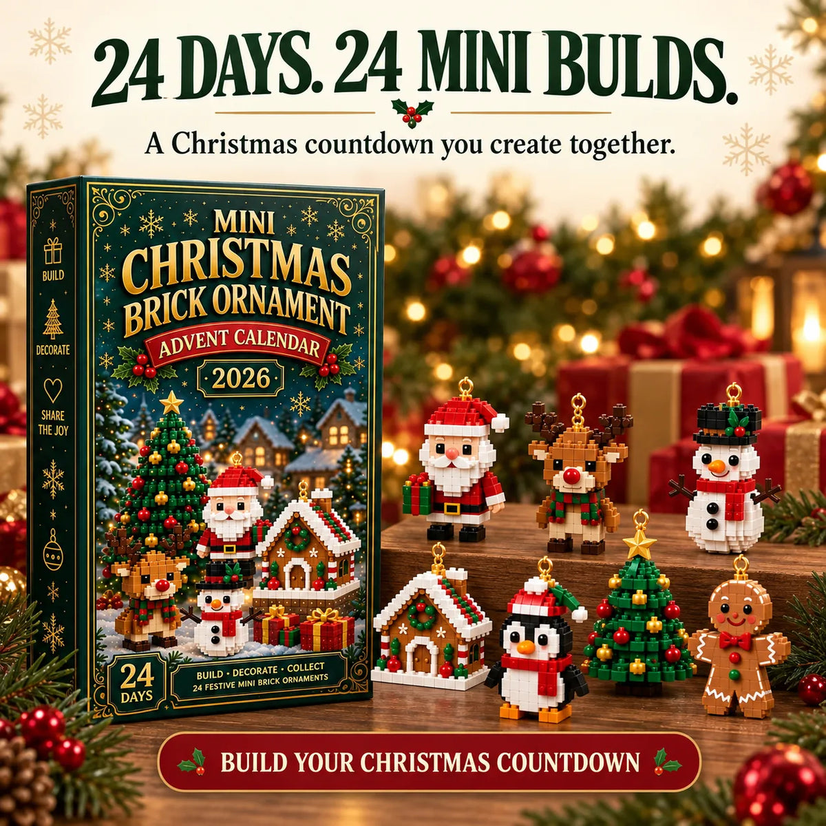 Mroace Buildable Christmas Ornament Advent Calendar🎄