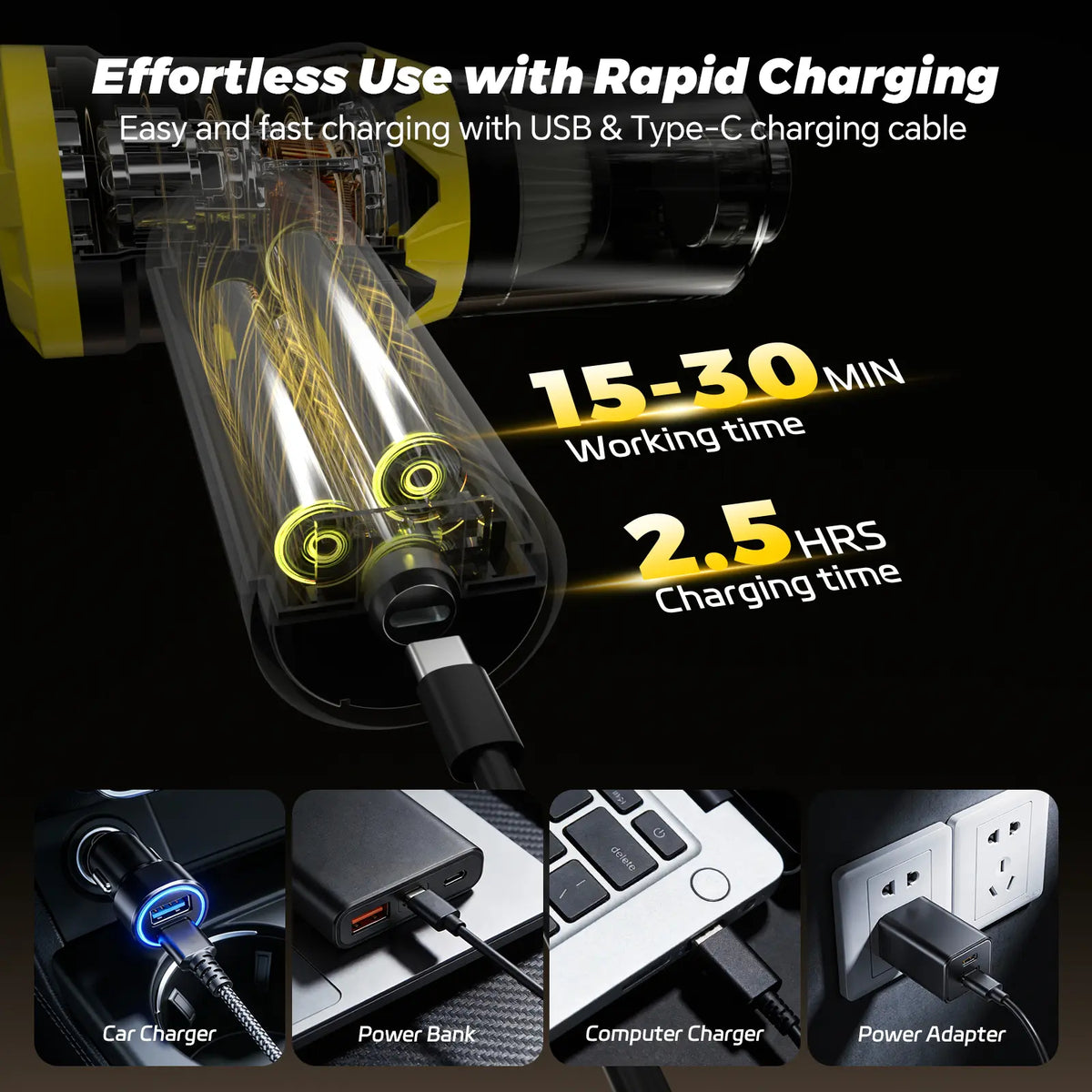 Mroace Portable Cordless Mini Vacuum Cleaner
