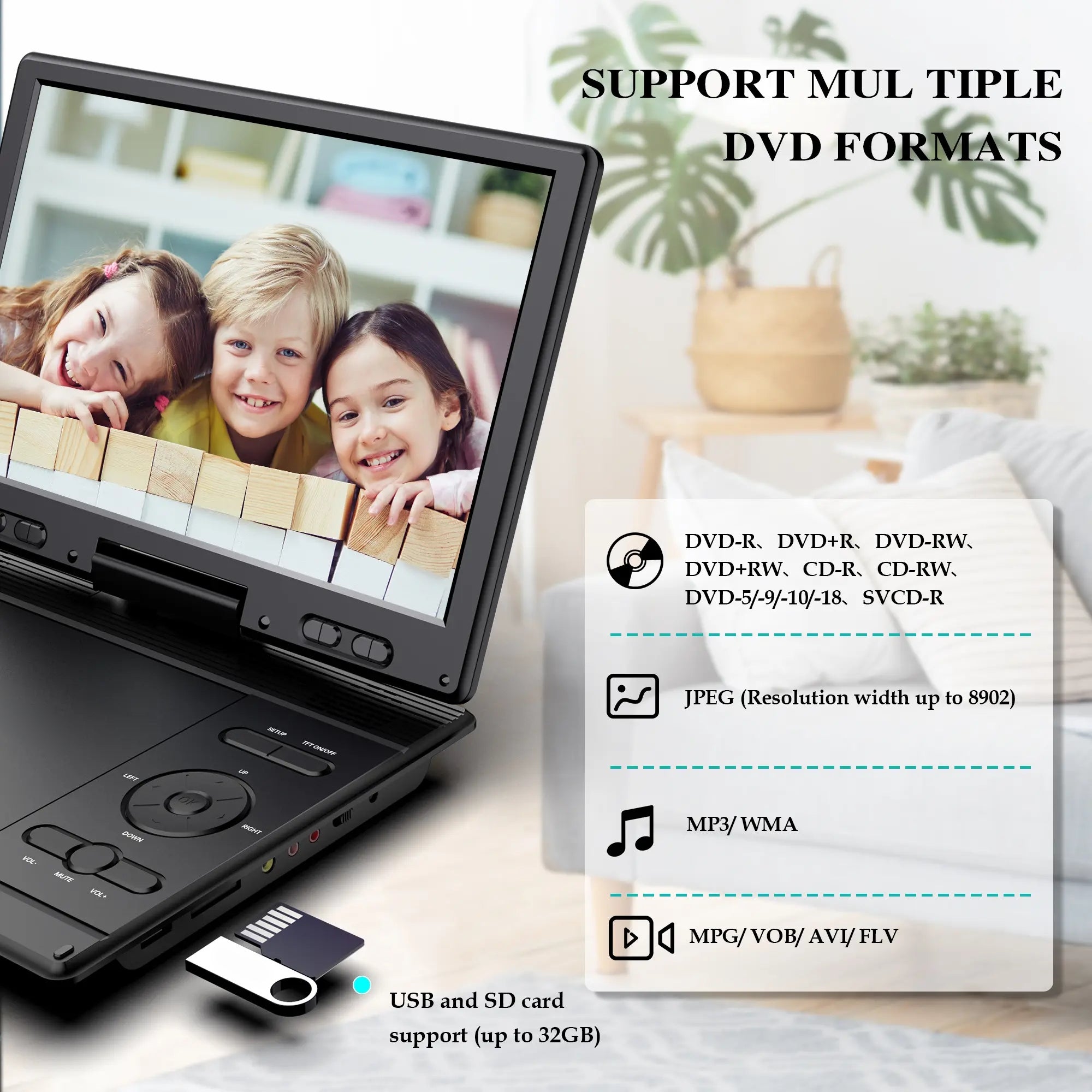 Mroace Portable Rechargeable CD DVD Player