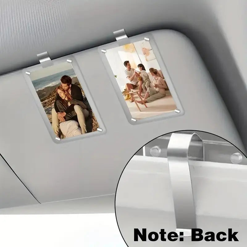 Mroace Magnetic Photo Holder for Car Sun Visor & Fridge 2 Pack
