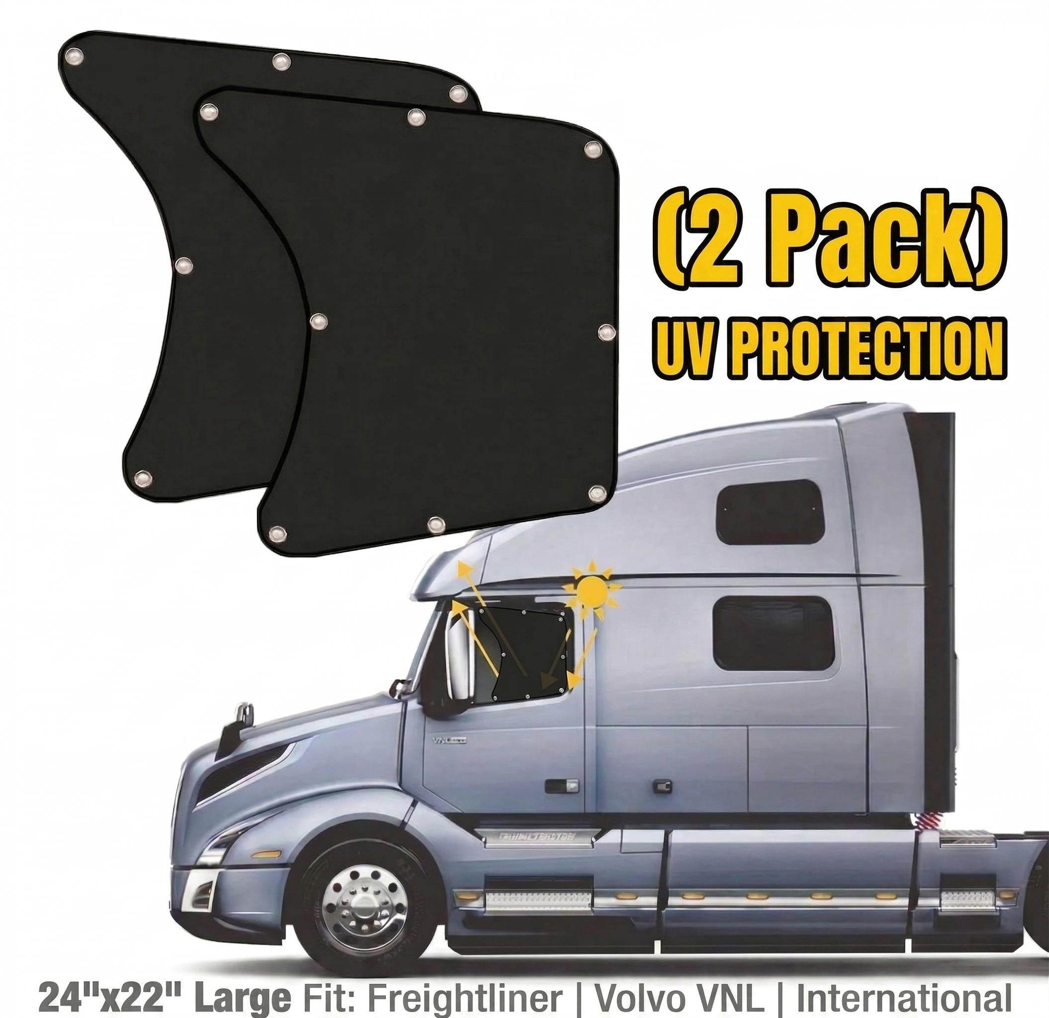 Mroace 2-Pack UV-Protection Semi-Truck Side Window Sun Shades