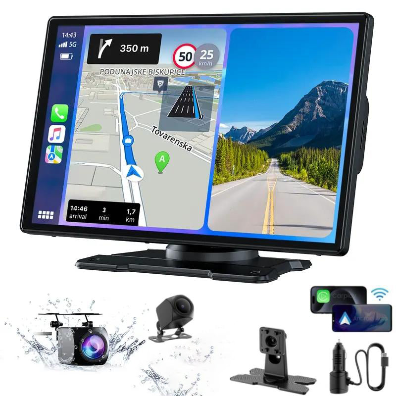 Mroace 9-Inch Wireless 1080P Backup Camera CarPlay Car Stereo