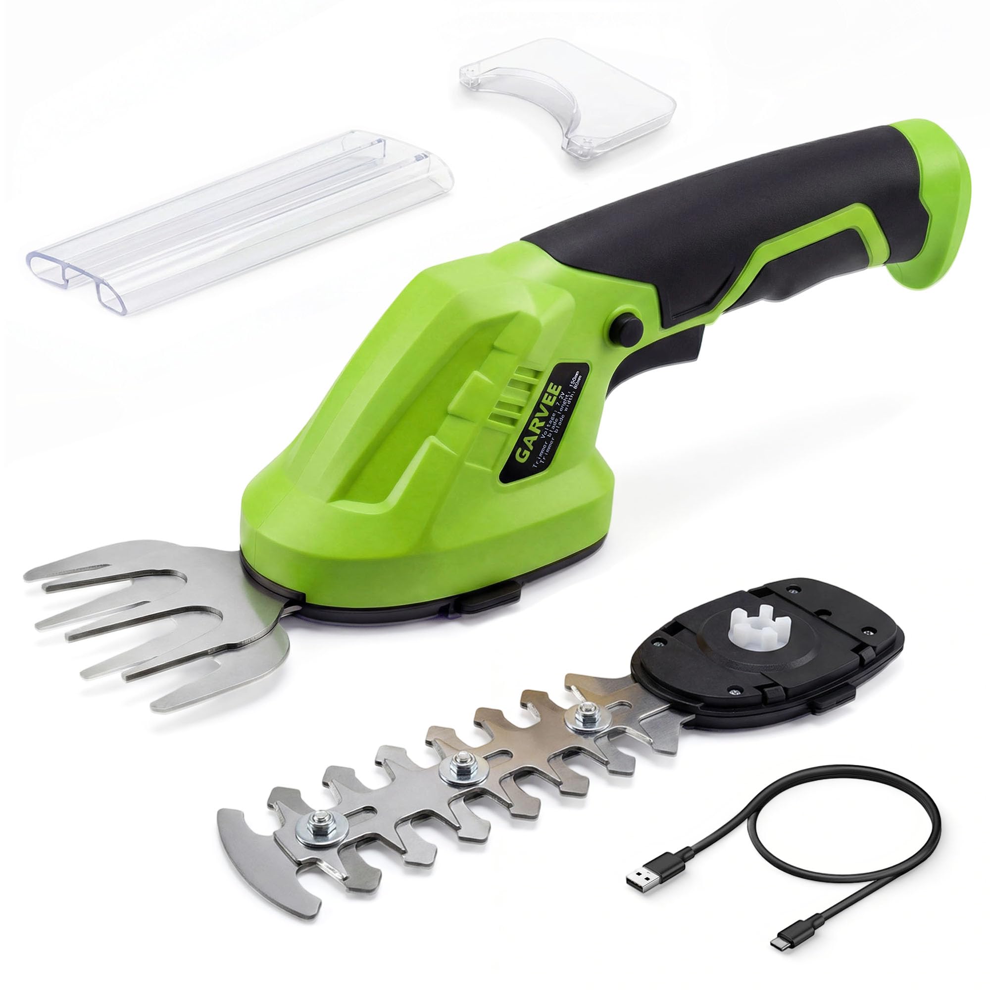 Mroace 7.2V Brushless 2-in-1 Cordless Hedge Trimmer & Grass Shear