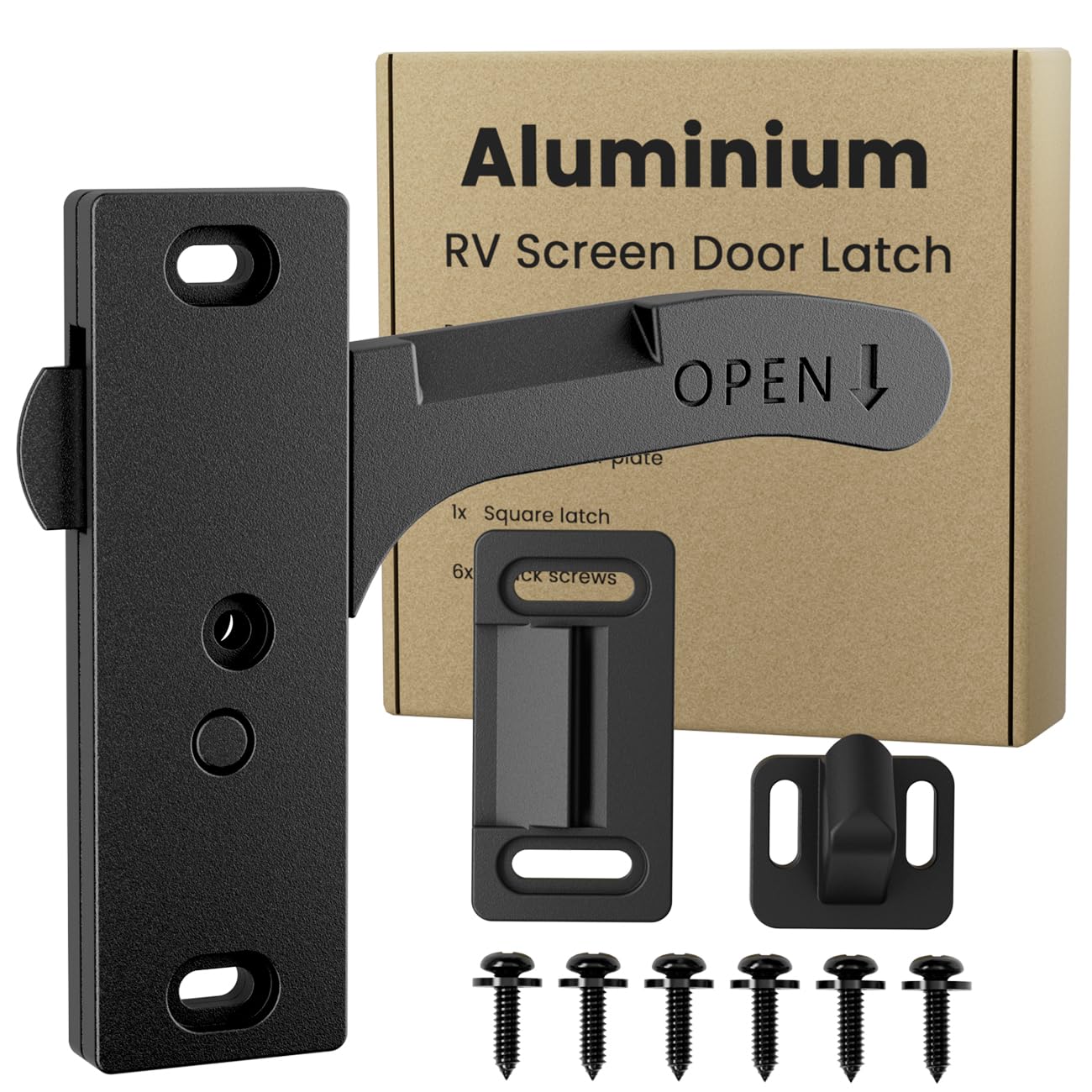 Mroace Heavy-Duty Aluminum RV Screen Door Latch Kit