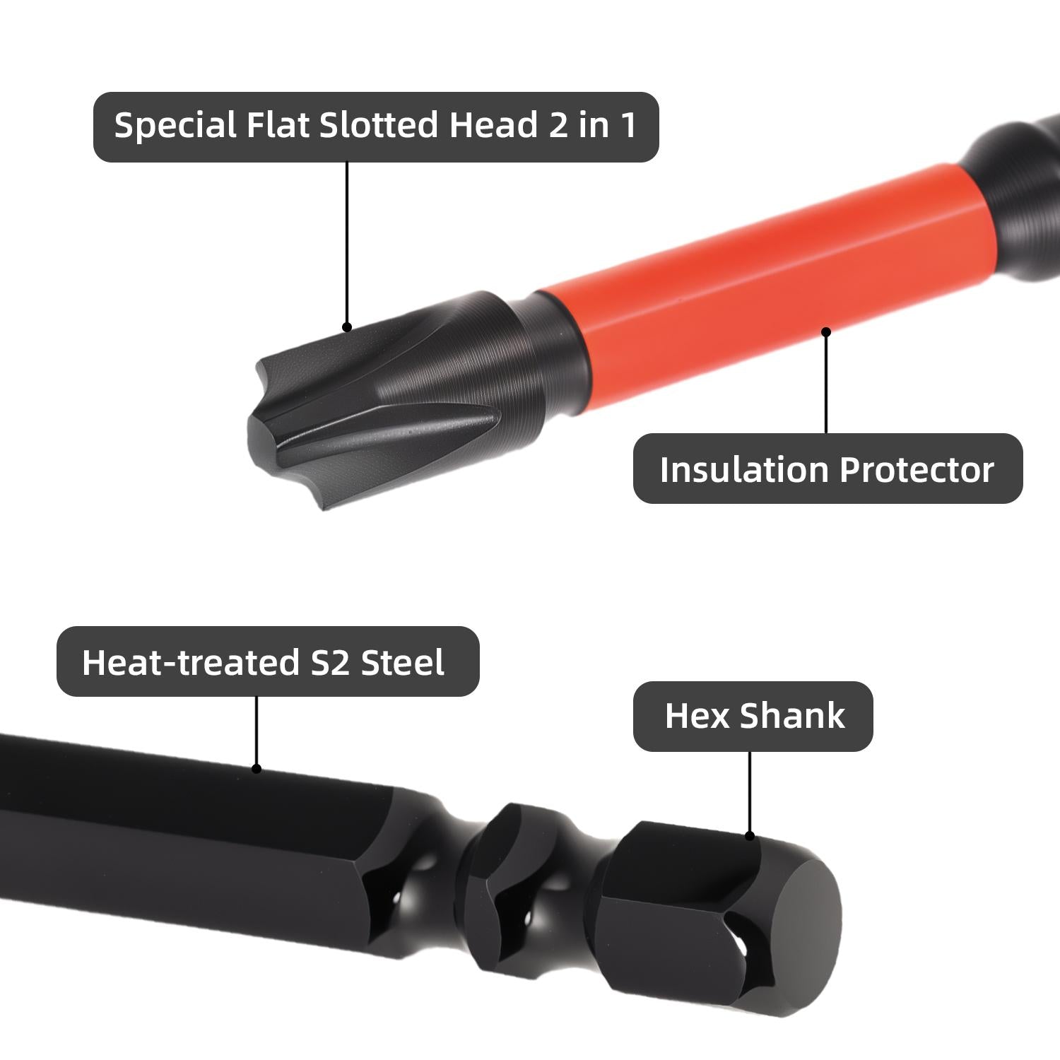 Mroace FPH2 Impact Screwdriver Bit Set for Electricians(10 pcs)