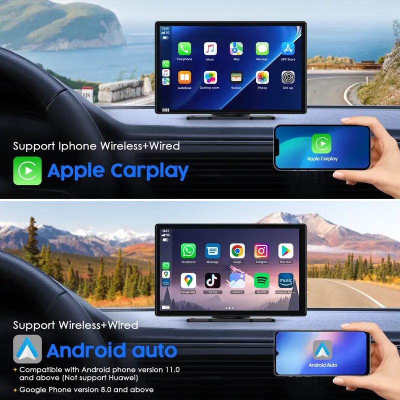 Mroace 9-Inch Wireless 1080P Backup Camera CarPlay Car Stereo