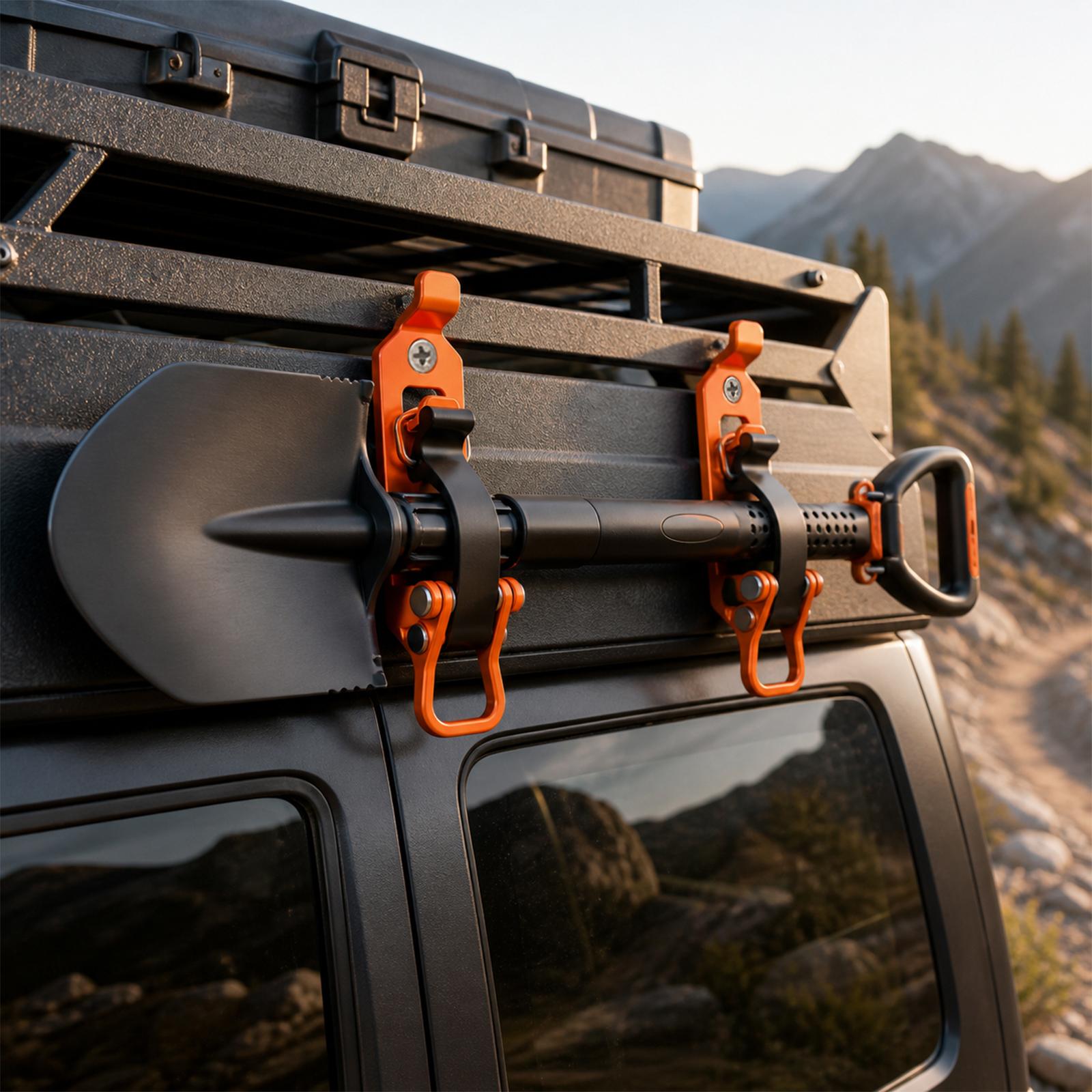 Mroace 2Pcs Shovel Mount for Roof Rack