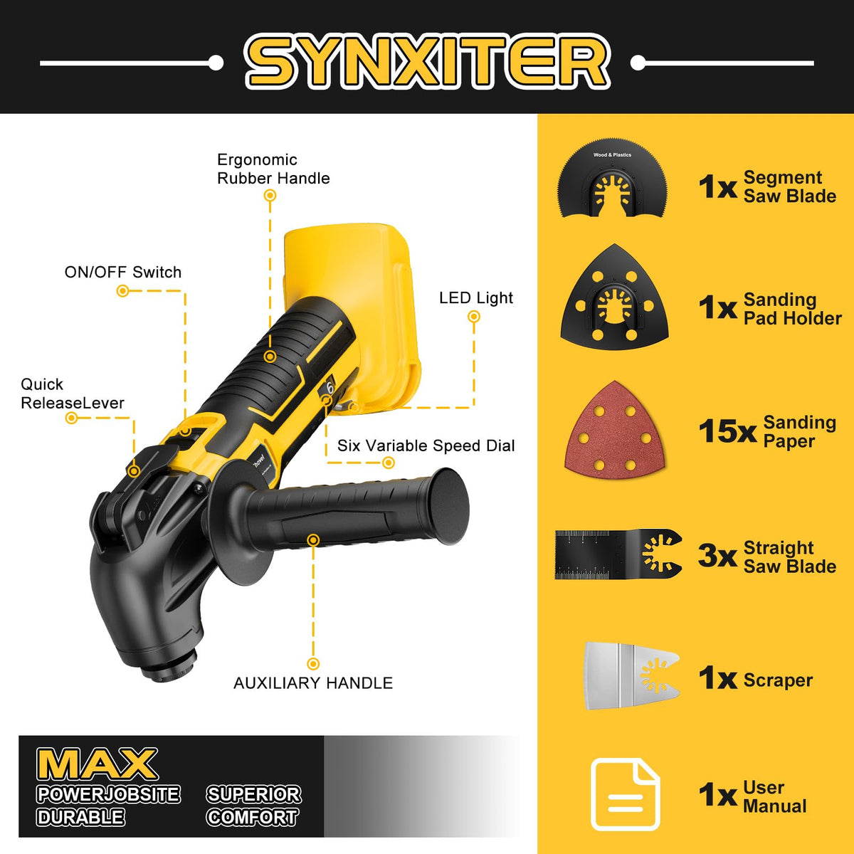 Mroace Cordless Brushless Oscillating Multi Tool