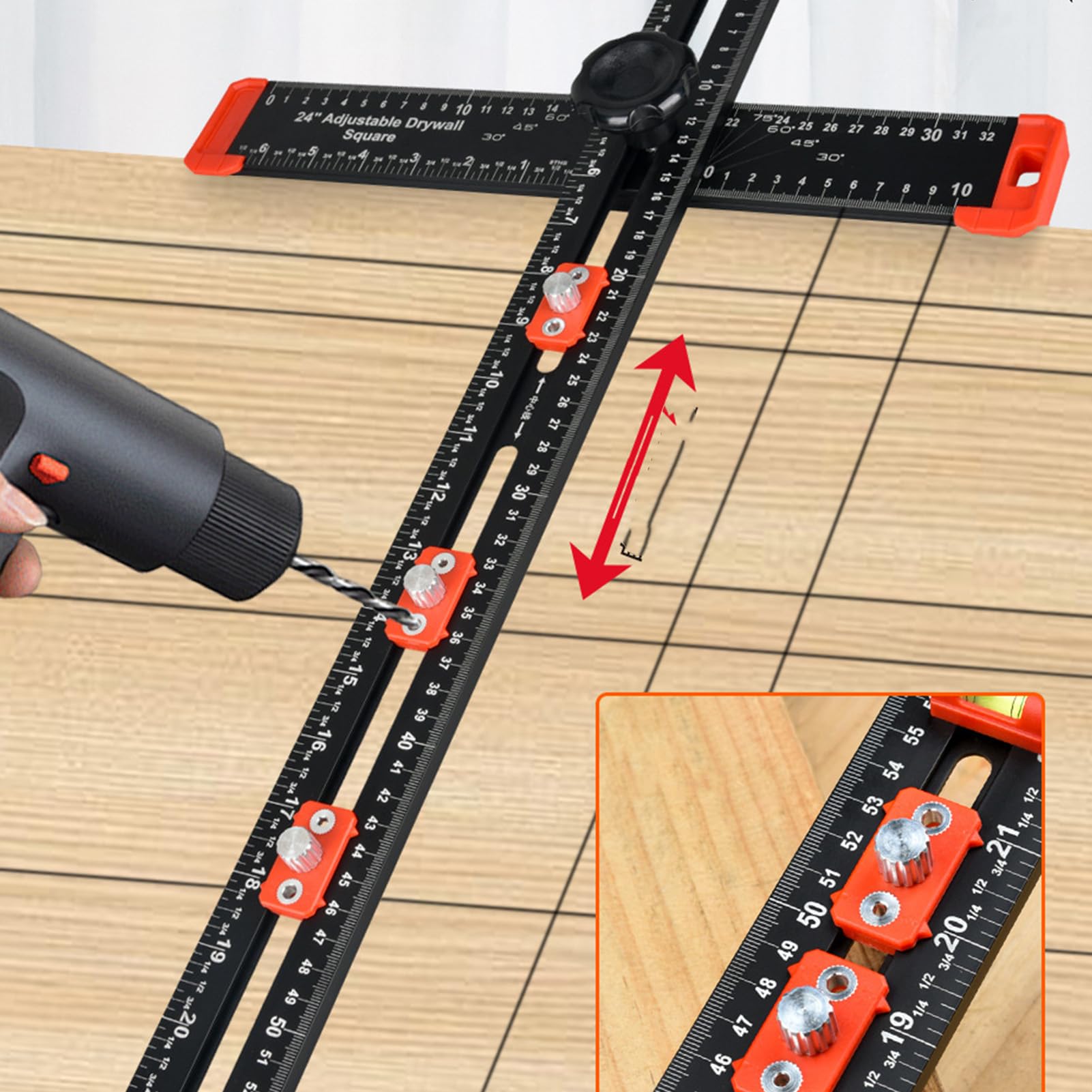 Mroace Adjustable Drilling Positioning Ruler