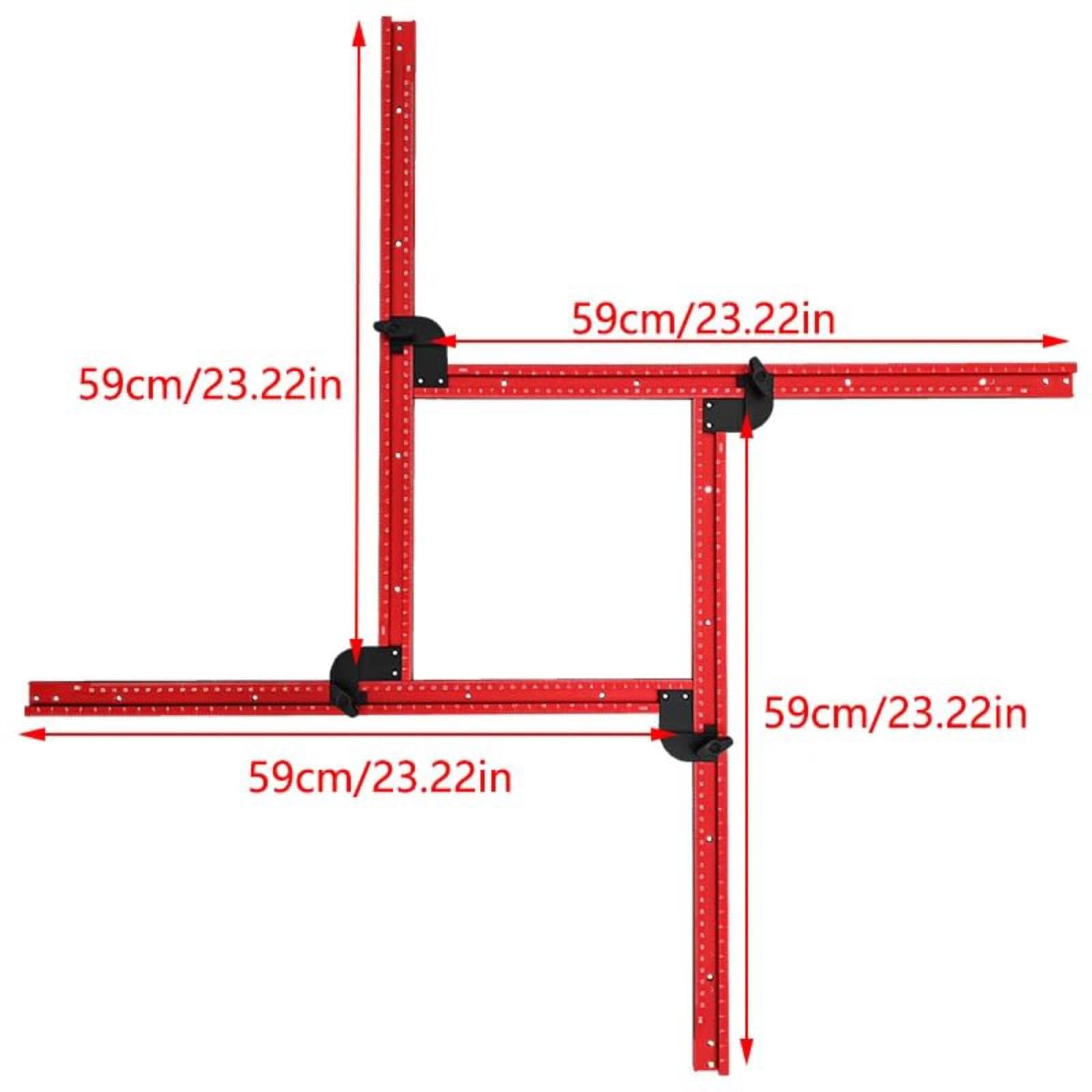 Mroace 23.6-Inch Adjustable Square Router Jig for Precision Grooves