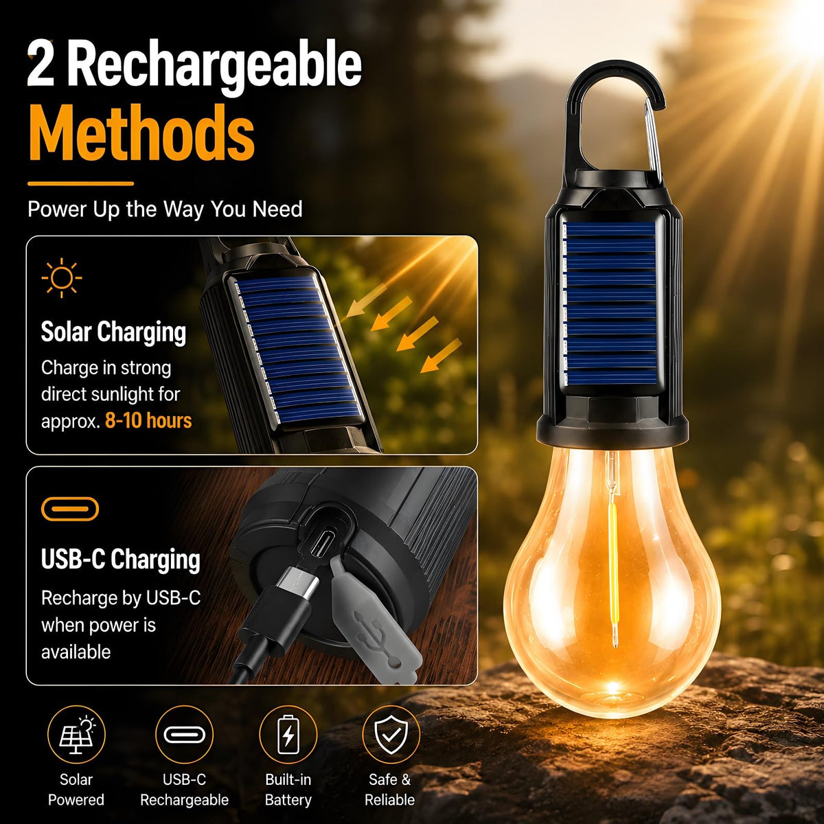 Mroace Solar Rechargeable LED Camping Lanterns
