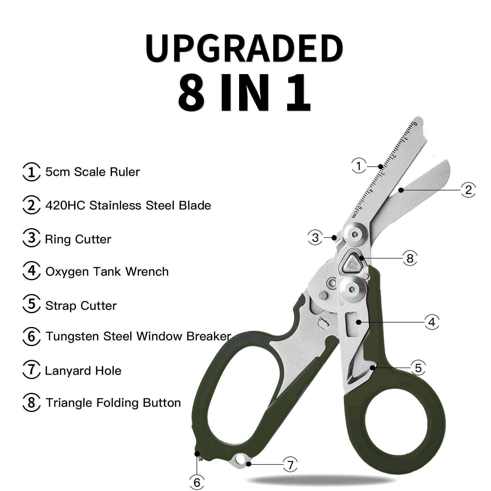 Mroace 8in1 Outdoor Tactical Scissors