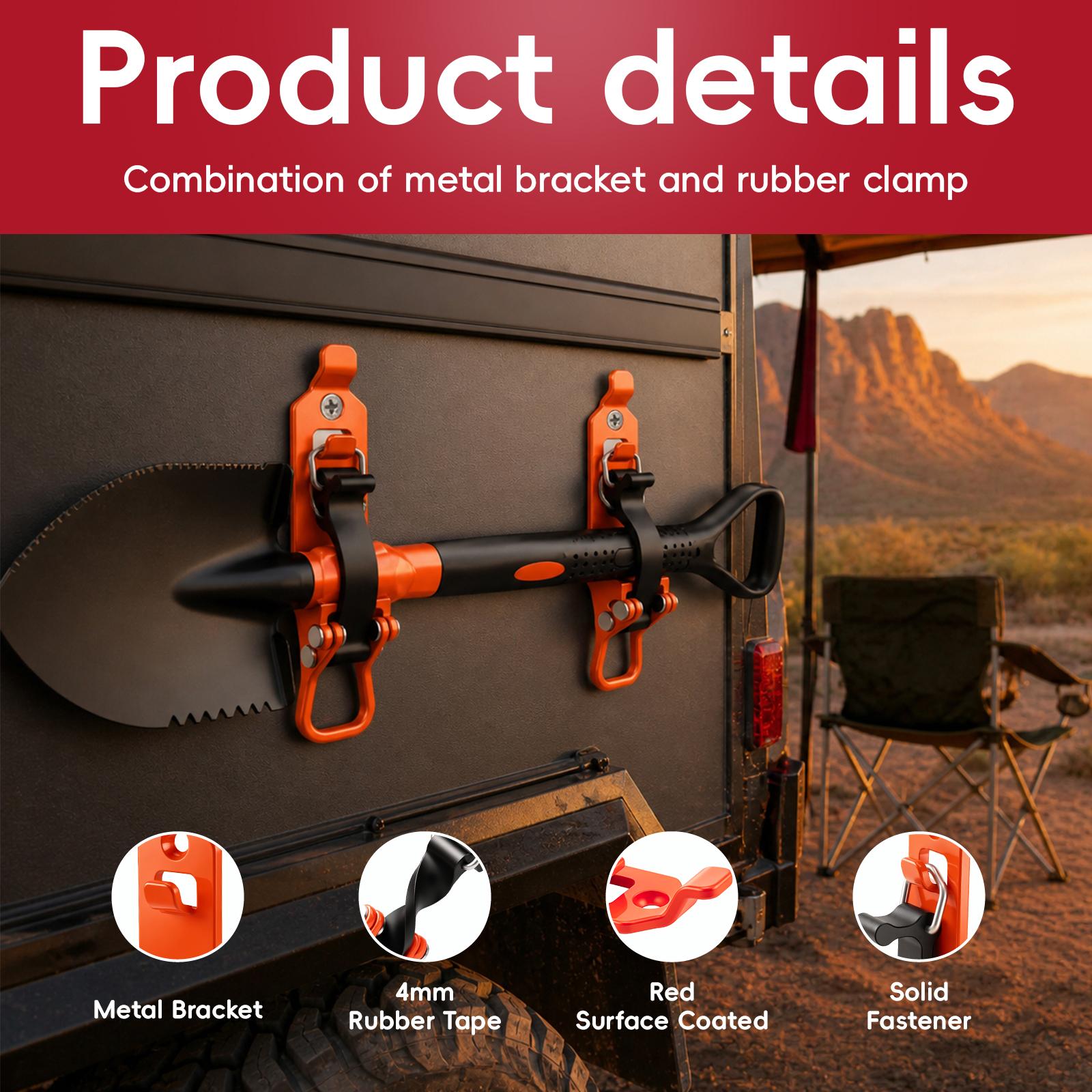 Mroace 2Pcs Shovel Mount for Roof Rack