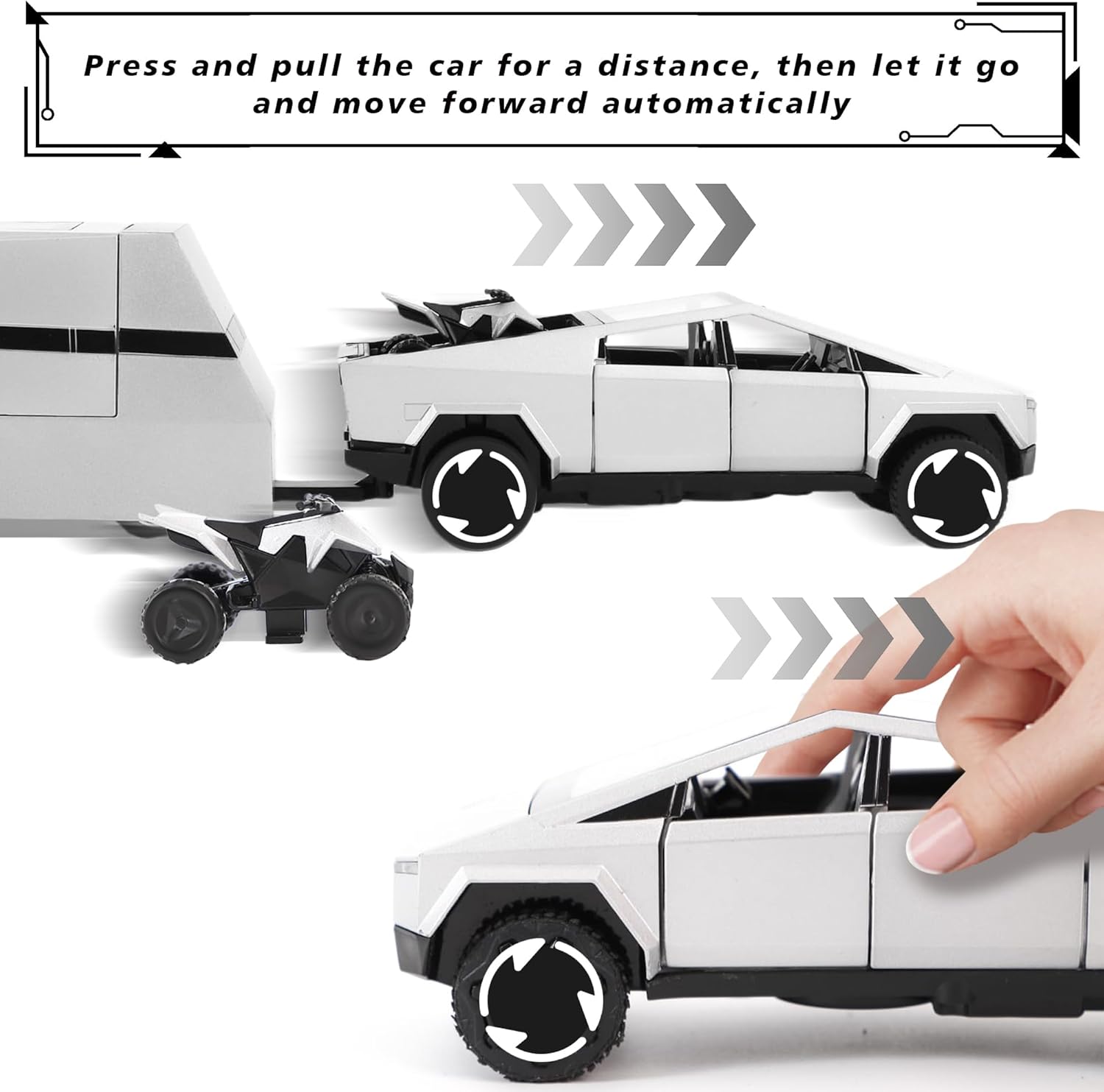 Mroace 1/32 Diecast Pickup and RV Trailer Set