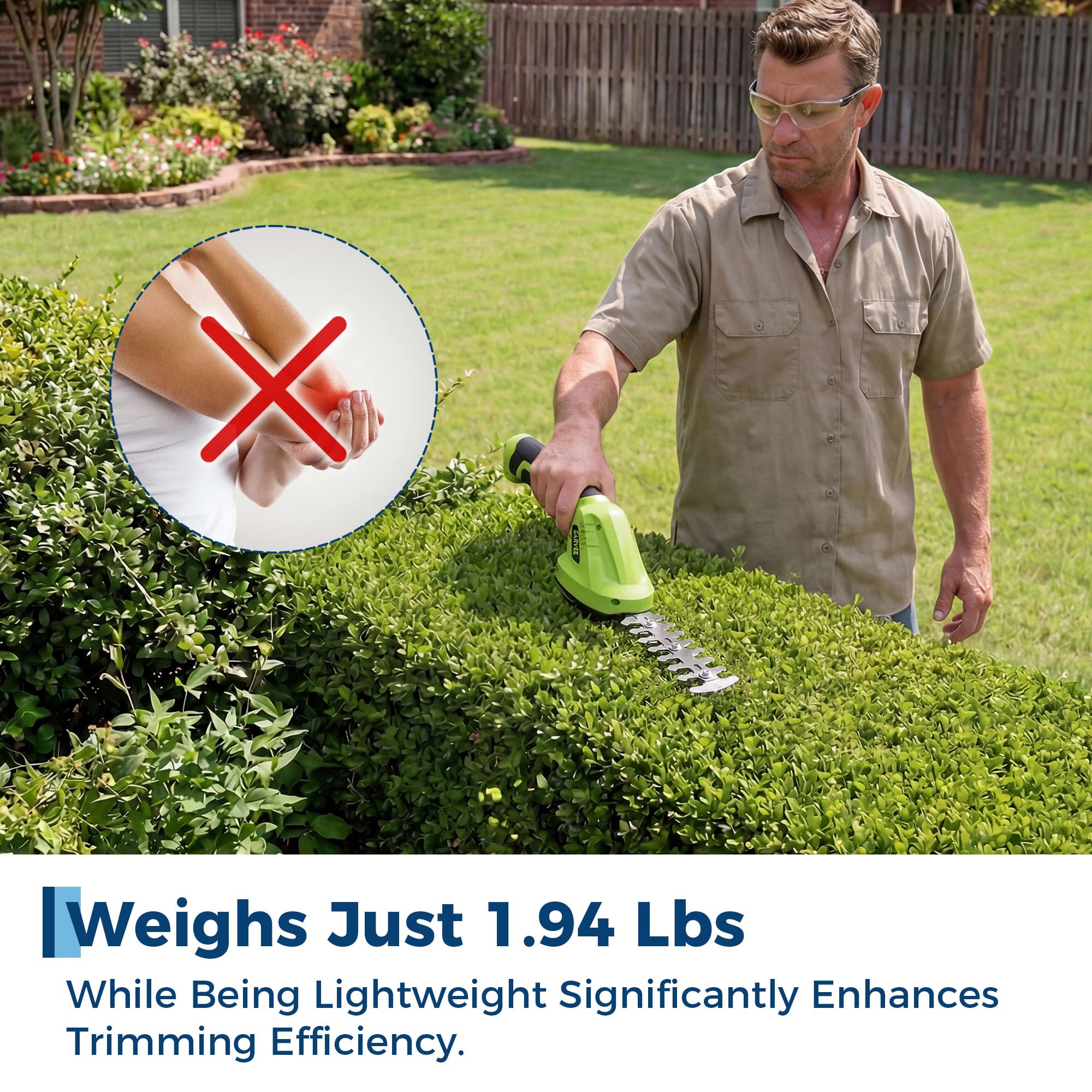 Mroace 7.2V Brushless 2-in-1 Cordless Hedge Trimmer & Grass Shear
