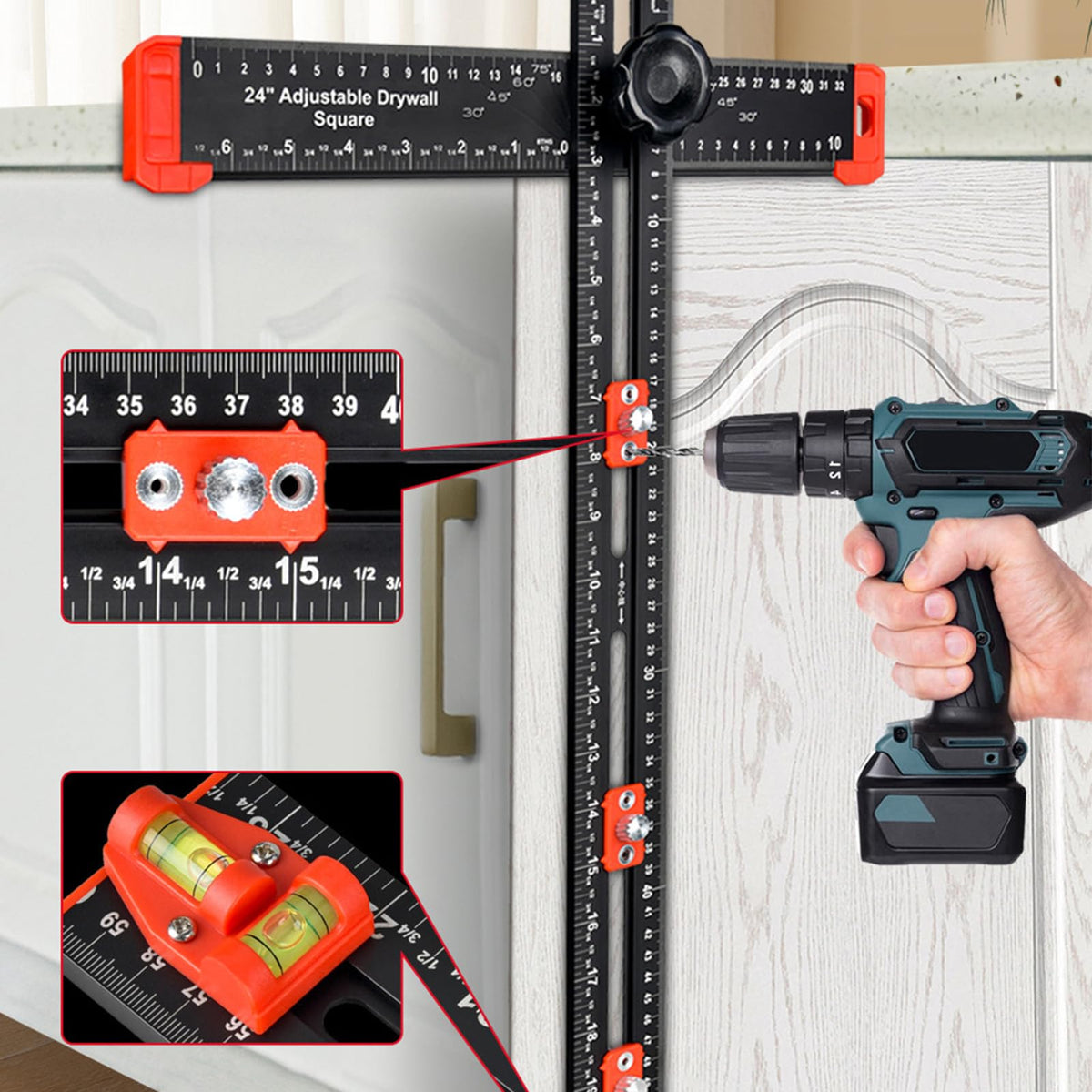 Mroace Adjustable Drilling Positioning Ruler