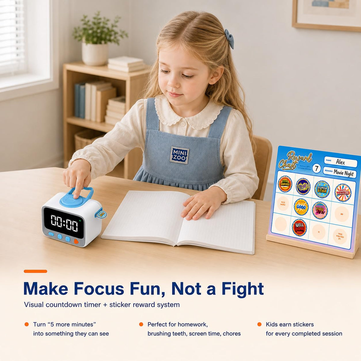 Mroace Rechargeable Visual Countdown Sticker Timer