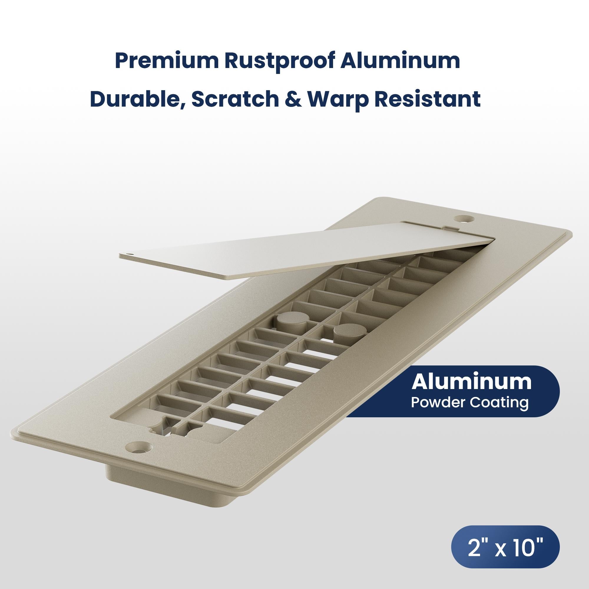 Mroace 2x10-Inch Aluminum Rustproof RV Floor Register