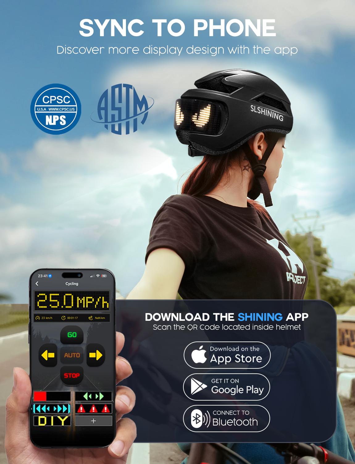 Mroace App-Controlled LED-Display Bikers Helmet
