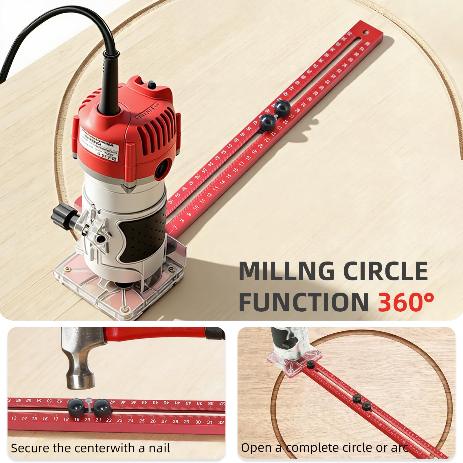 Mroace Adjustable Router Circle Cutting Jig