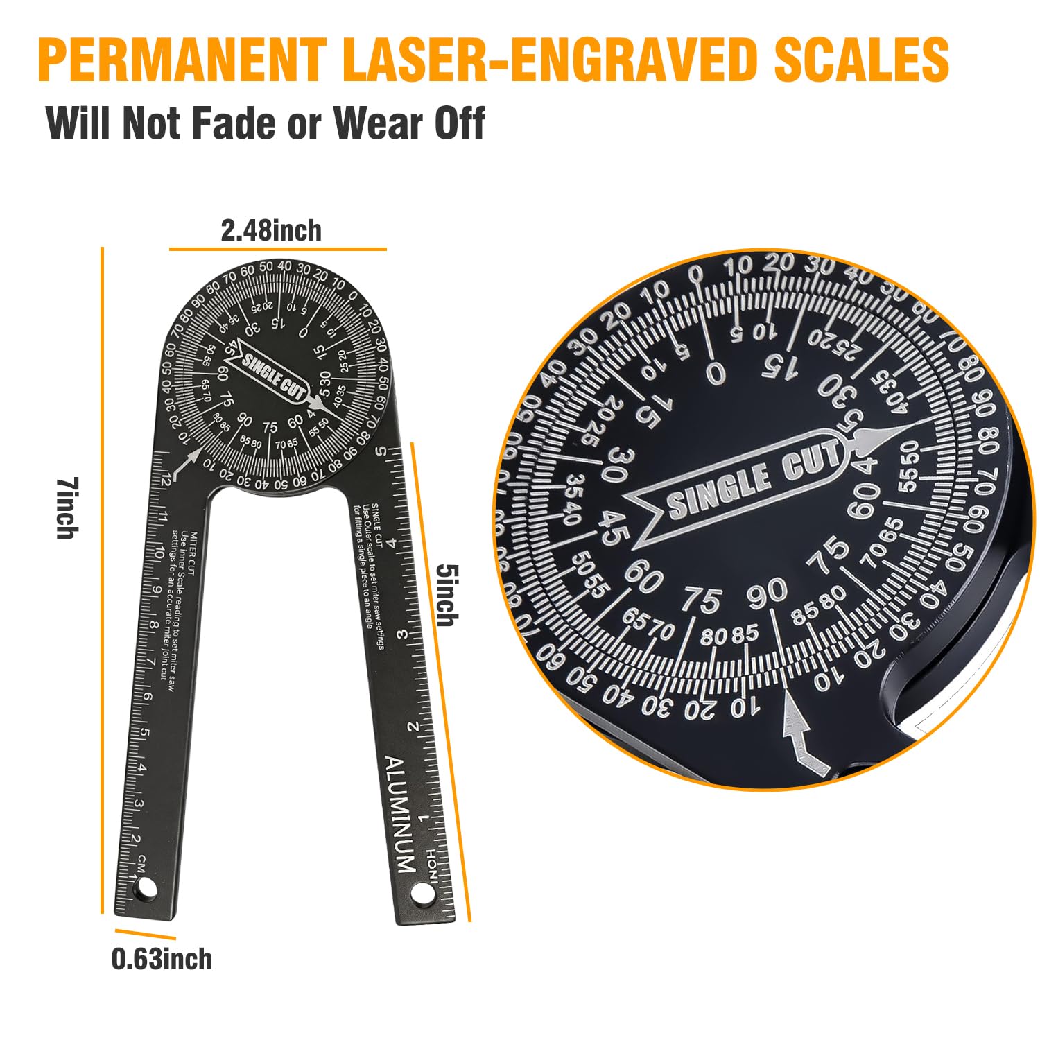 Mroace Aluminum 7-Inch Miter Saw Protractor