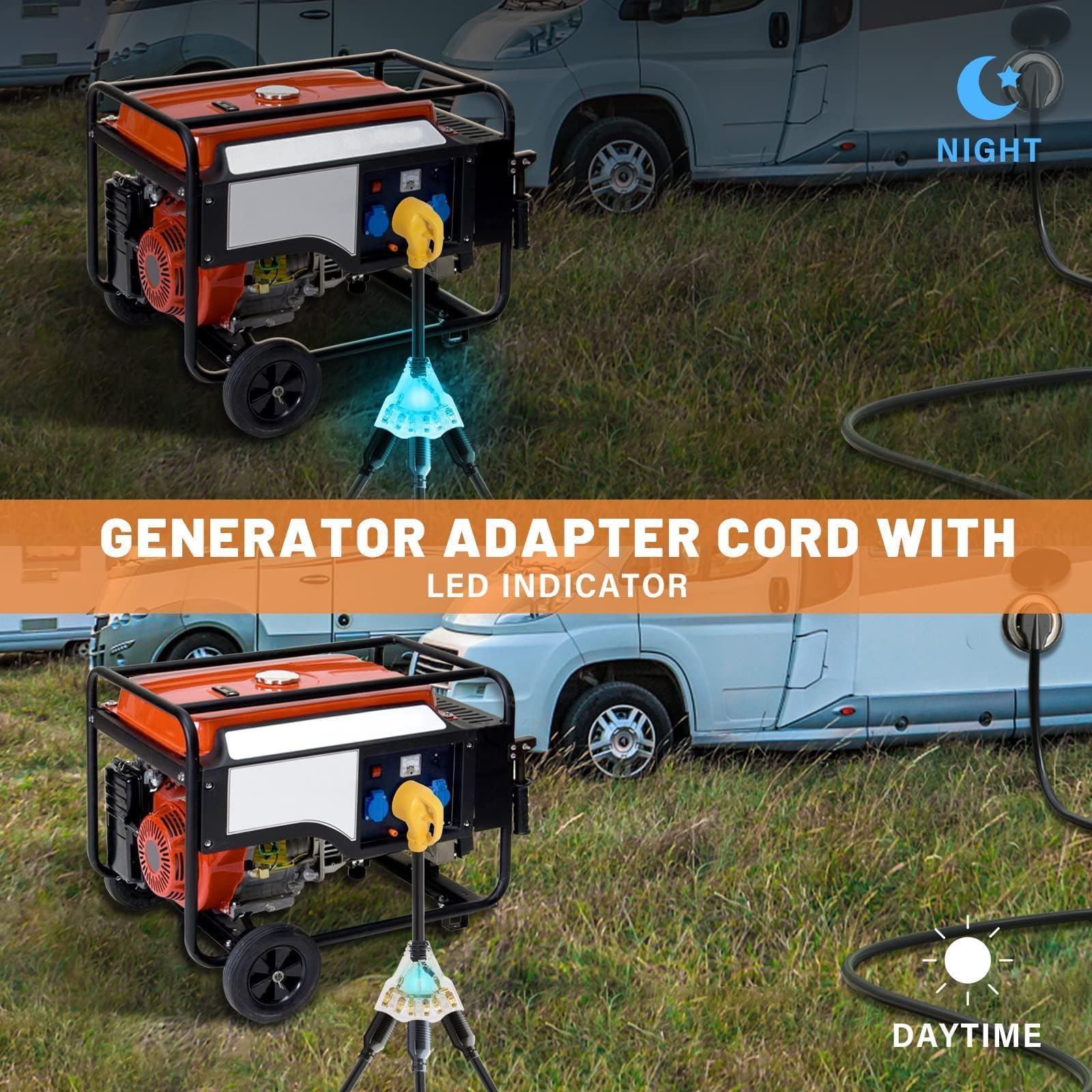 Mroace Heavy Duty RV Power Distribution Adapter Cord