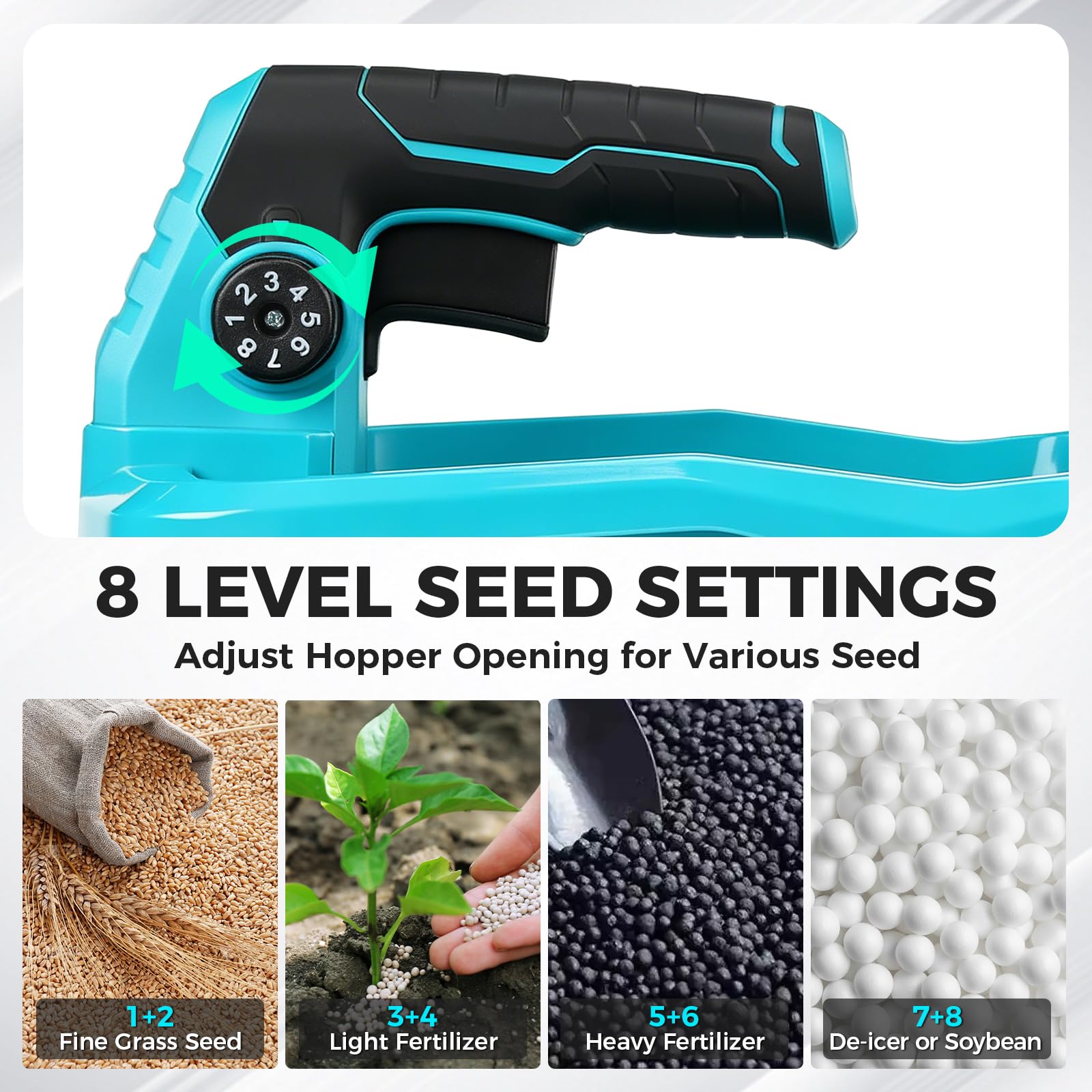 Mroace Cordless Electric Seed And Fertilizer Spreader