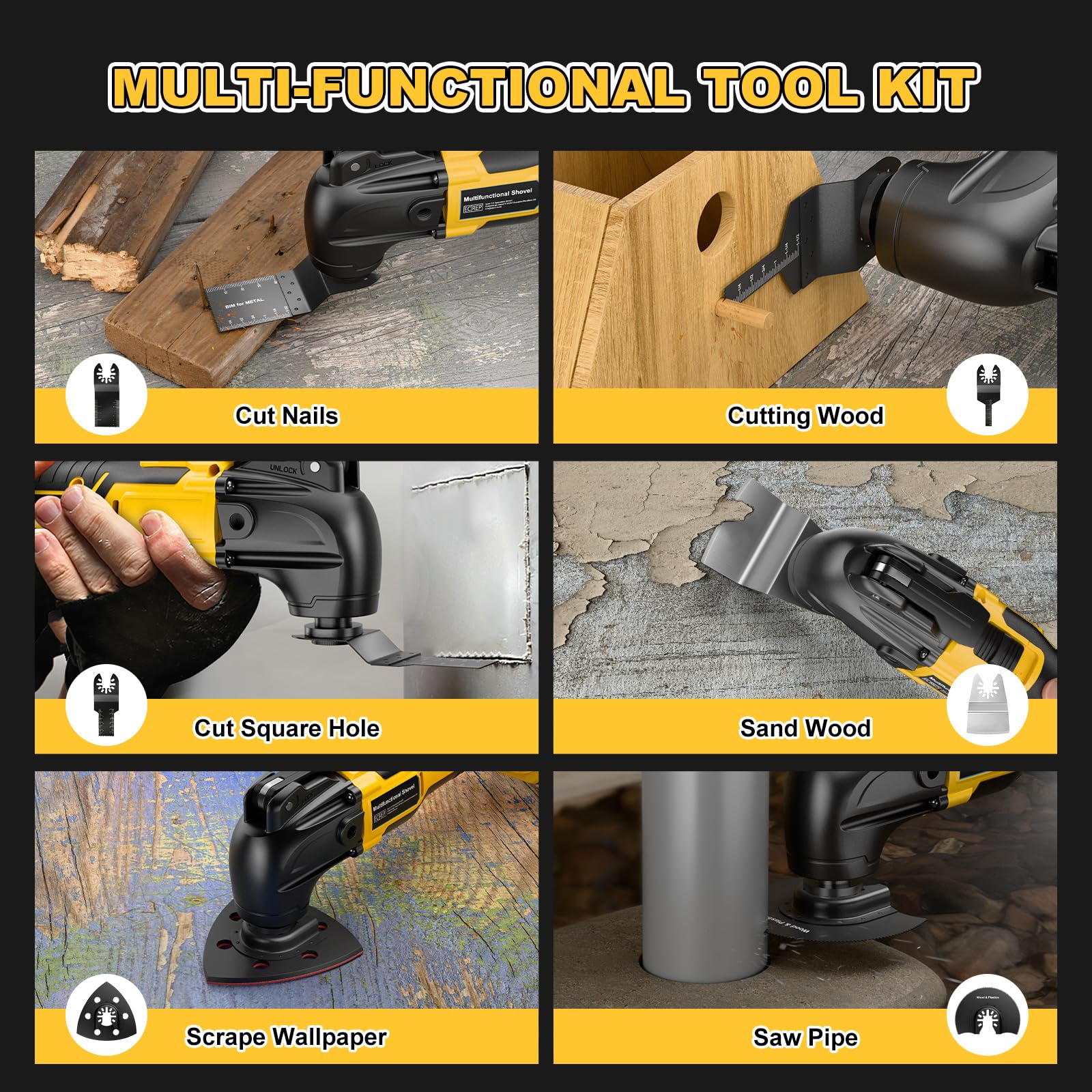 Mroace Cordless Brushless Oscillating Multi Tool