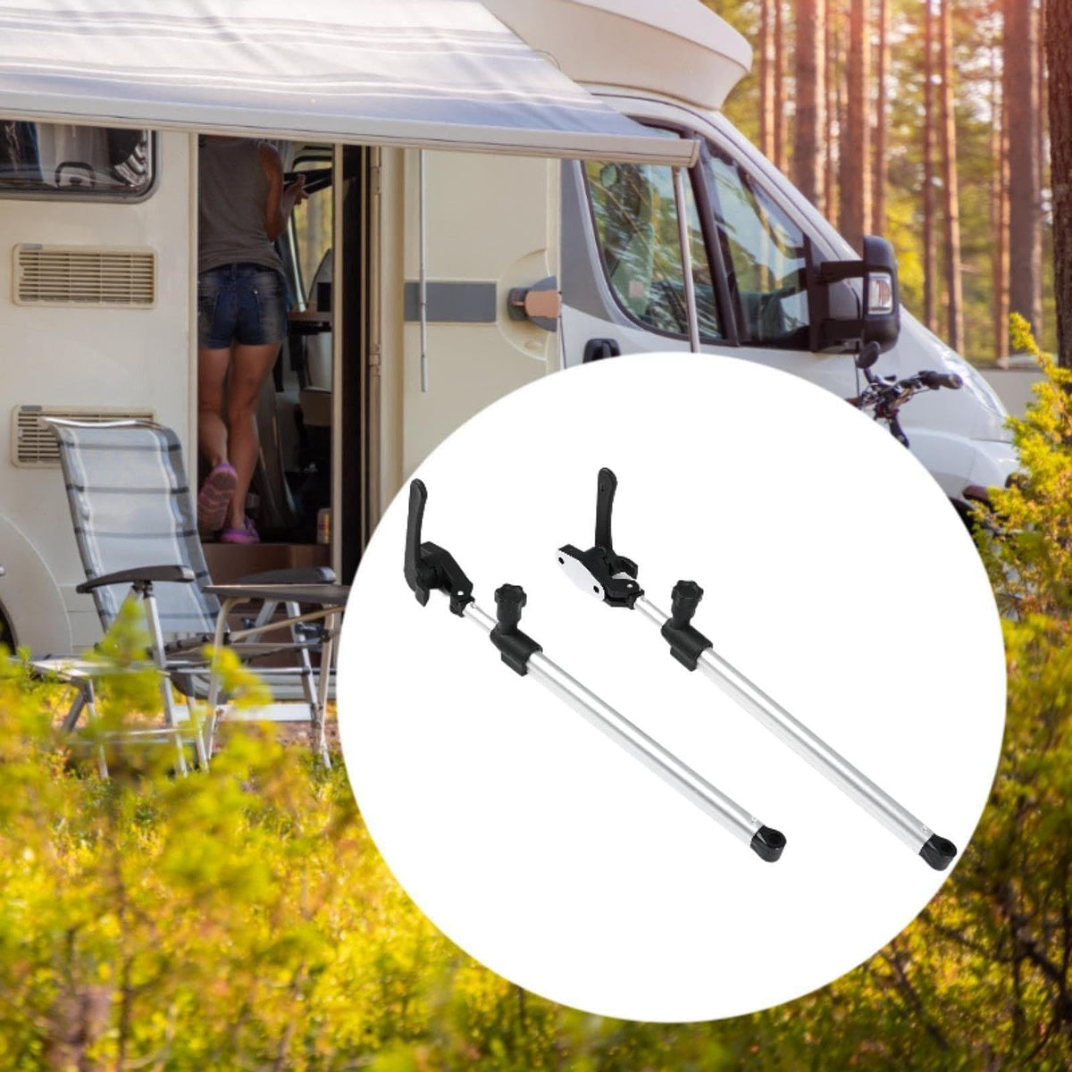 Mroace Adjustable RV Window Support Rods
