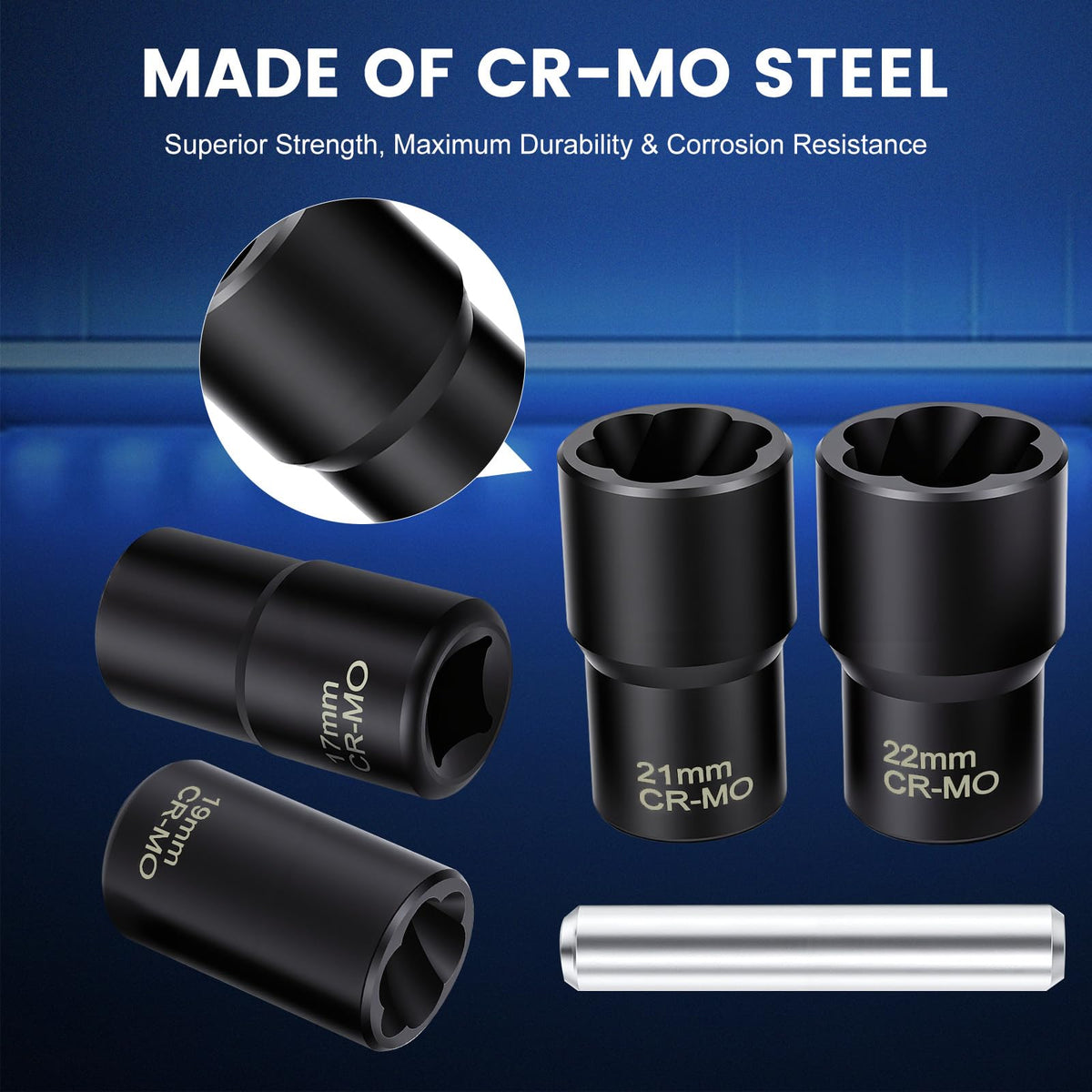 Mroace Impact Lug Nut Extractor Set