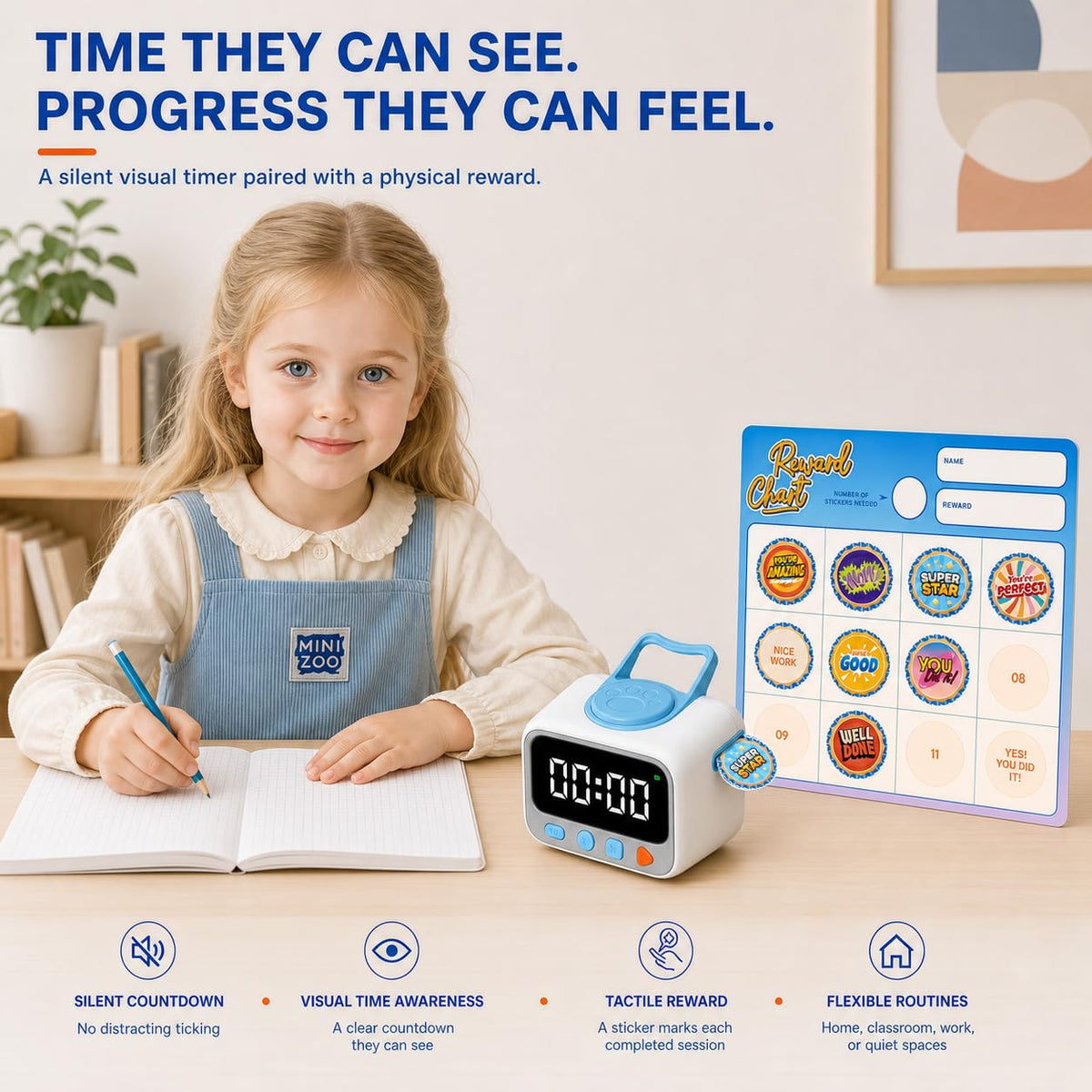 Mroace Rechargeable Visual Countdown Sticker Timer
