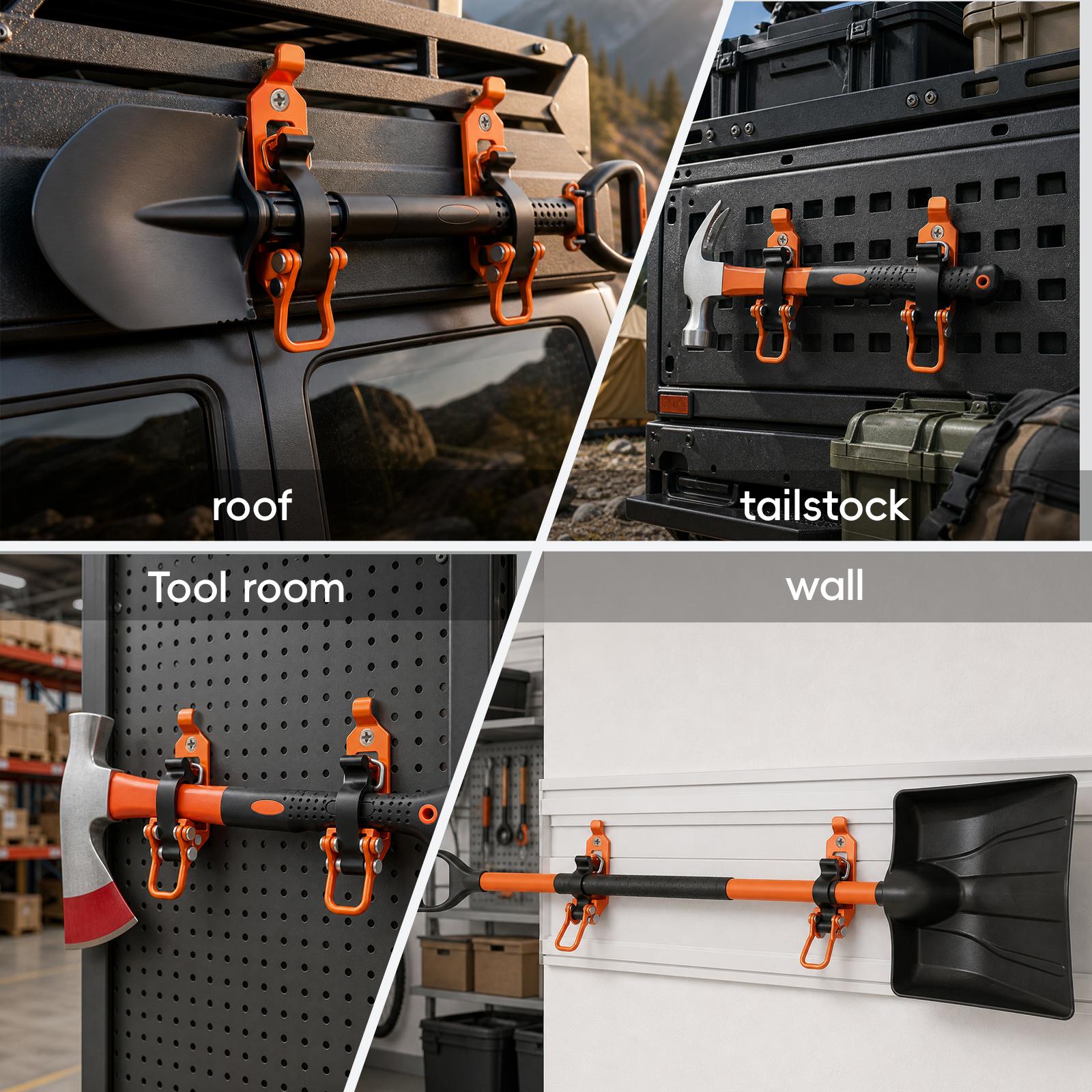 Mroace 2Pcs Shovel Mount for Roof Rack