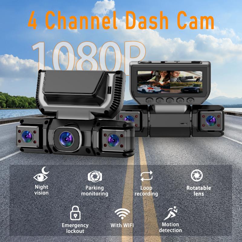 Mroace 4-Channel 360-Degree View Dash Cam