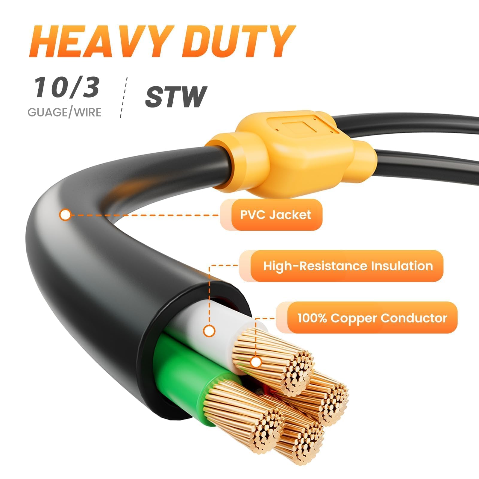 Mroace Heavy Duty RV Power Distribution Adapter Cord