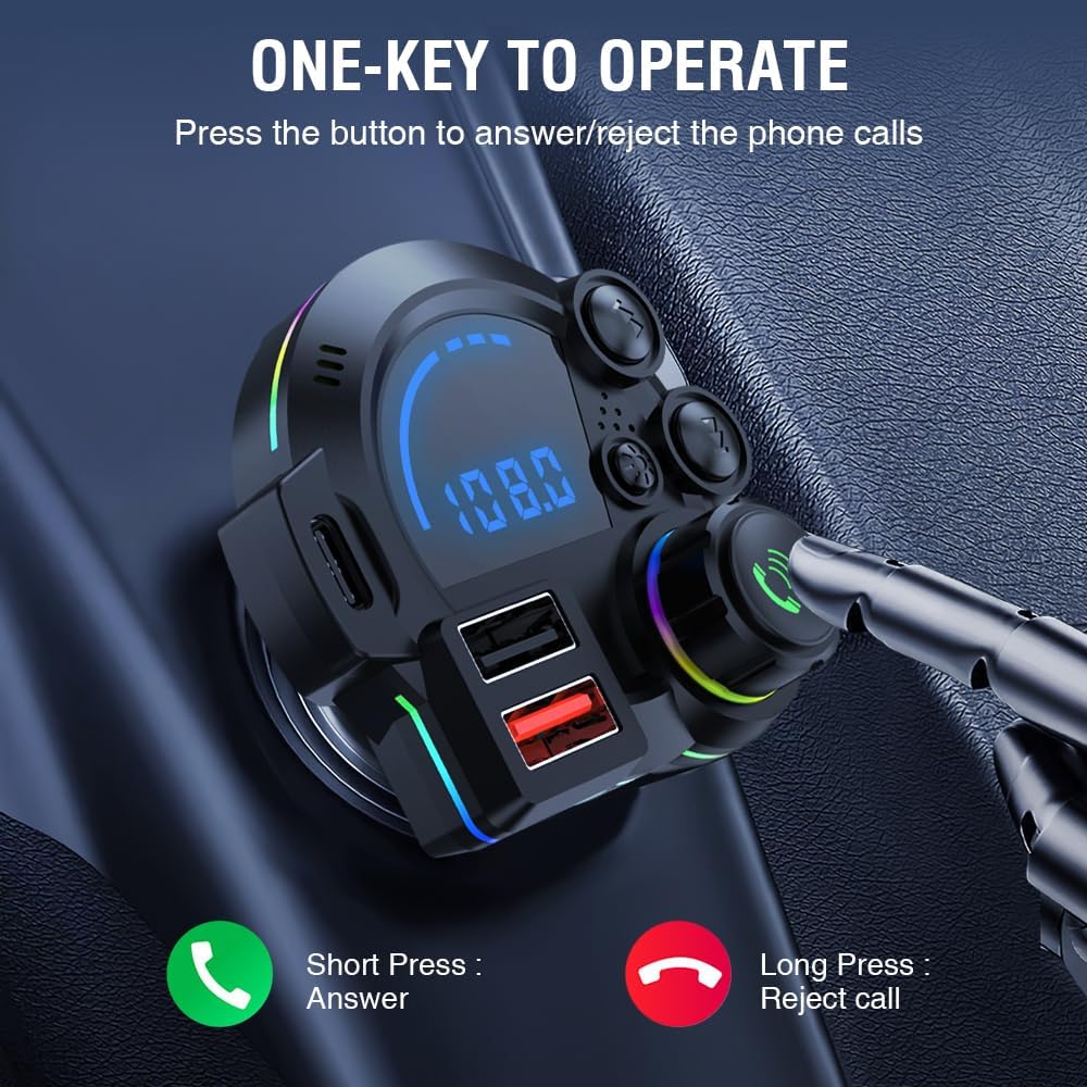 Mroace PD20W QC3.0 Hands-Free Bluetooth 5.3 FM Transmitter