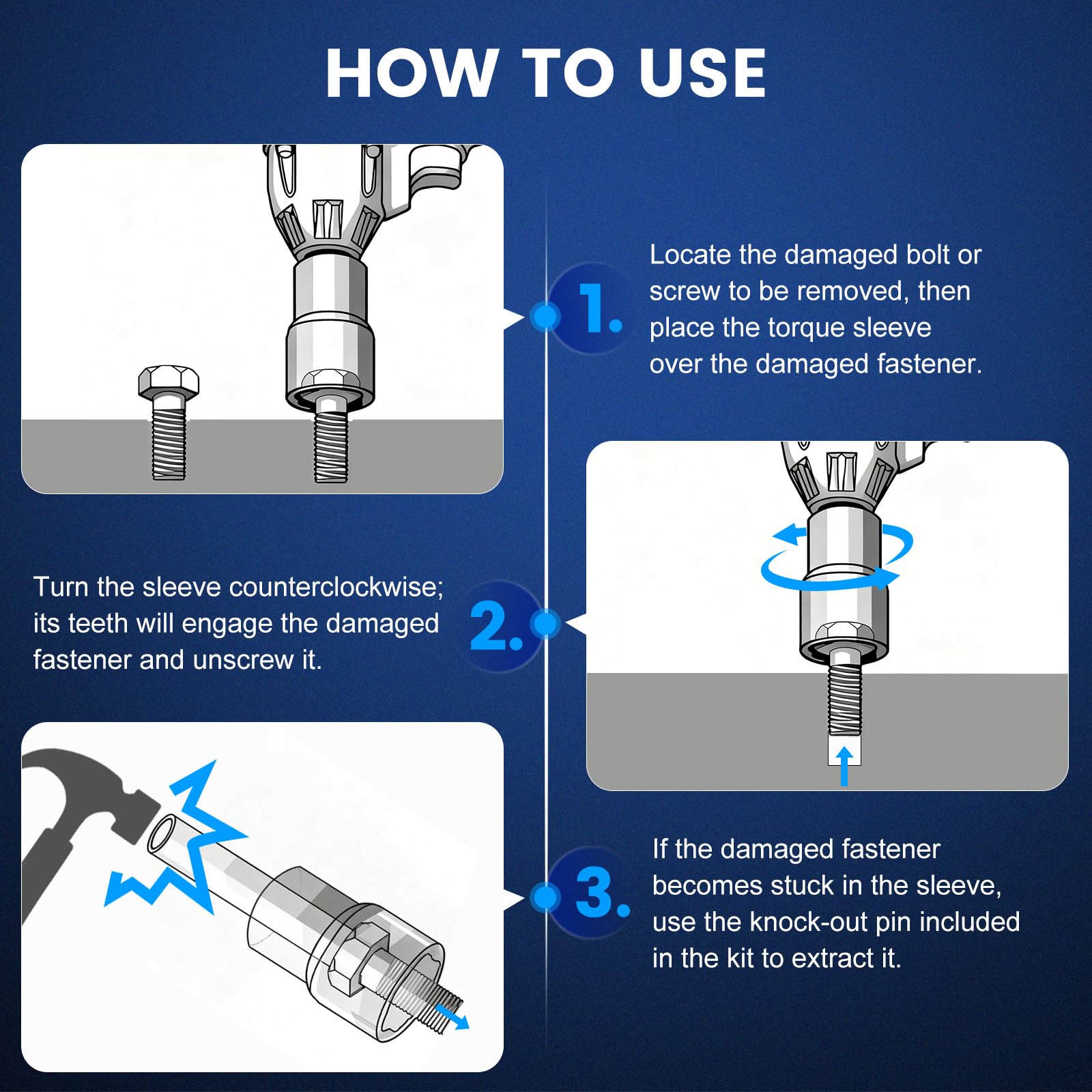 Mroace Impact Lug Nut Extractor Set