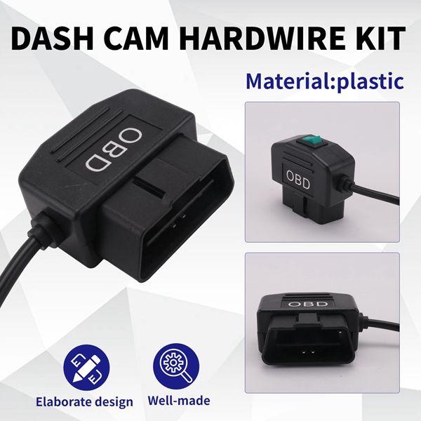 Mroace 24V-to-5V Low-Voltage Protection Dashcam OBD Hardwire Kit
