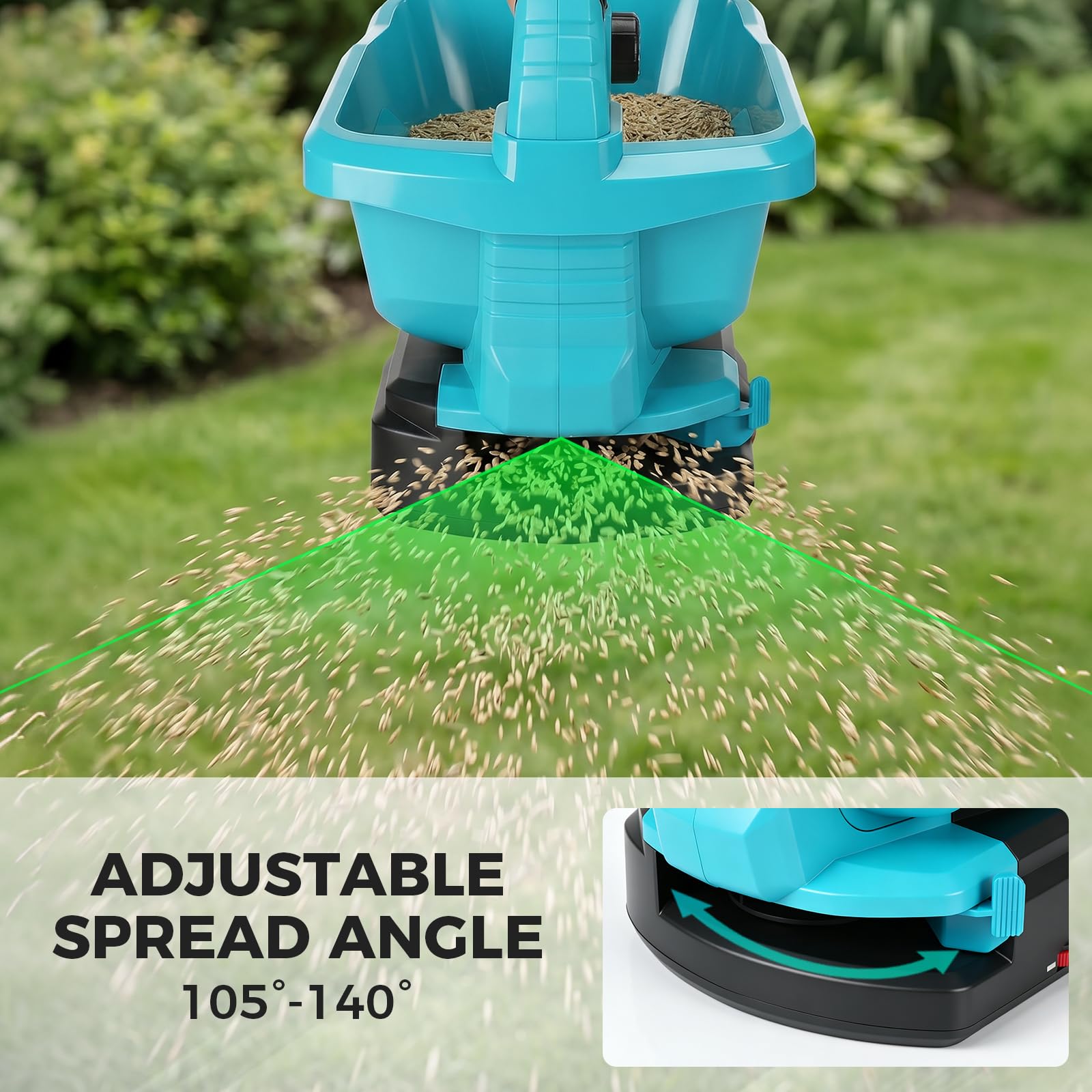 Mroace Cordless Electric Seed And Fertilizer Spreader